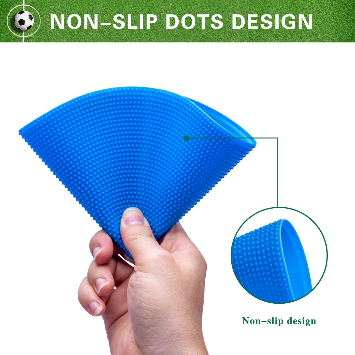 9 Inch Colored Poly Spot Marker 12 Pcs, Non-Slip Rubber Agility Markers Flat Field Cones Floor Dots for Football, Basketball Training Markers, Dance Practice and Drills with Flat Cones Points