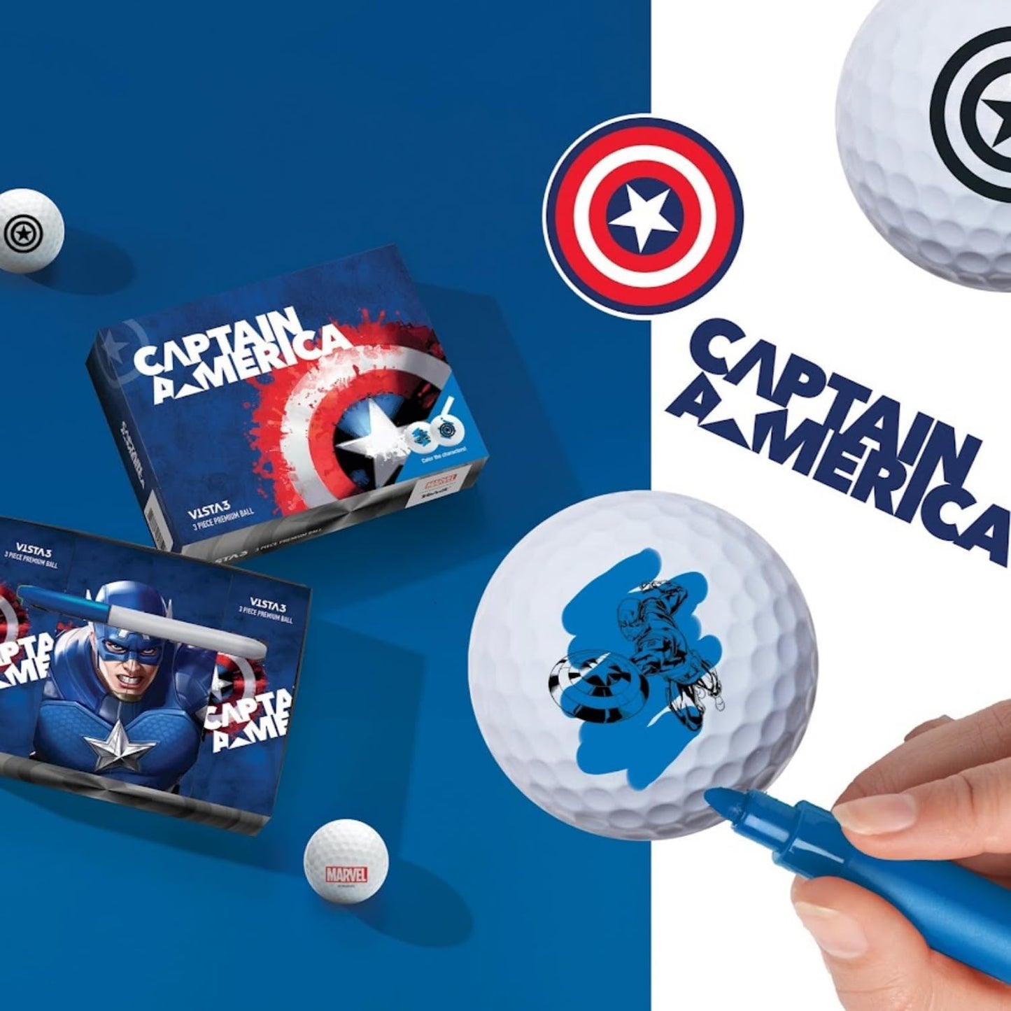 Volvik Vista3 Colored Marker Marvel Golf Balls (One Dozen)