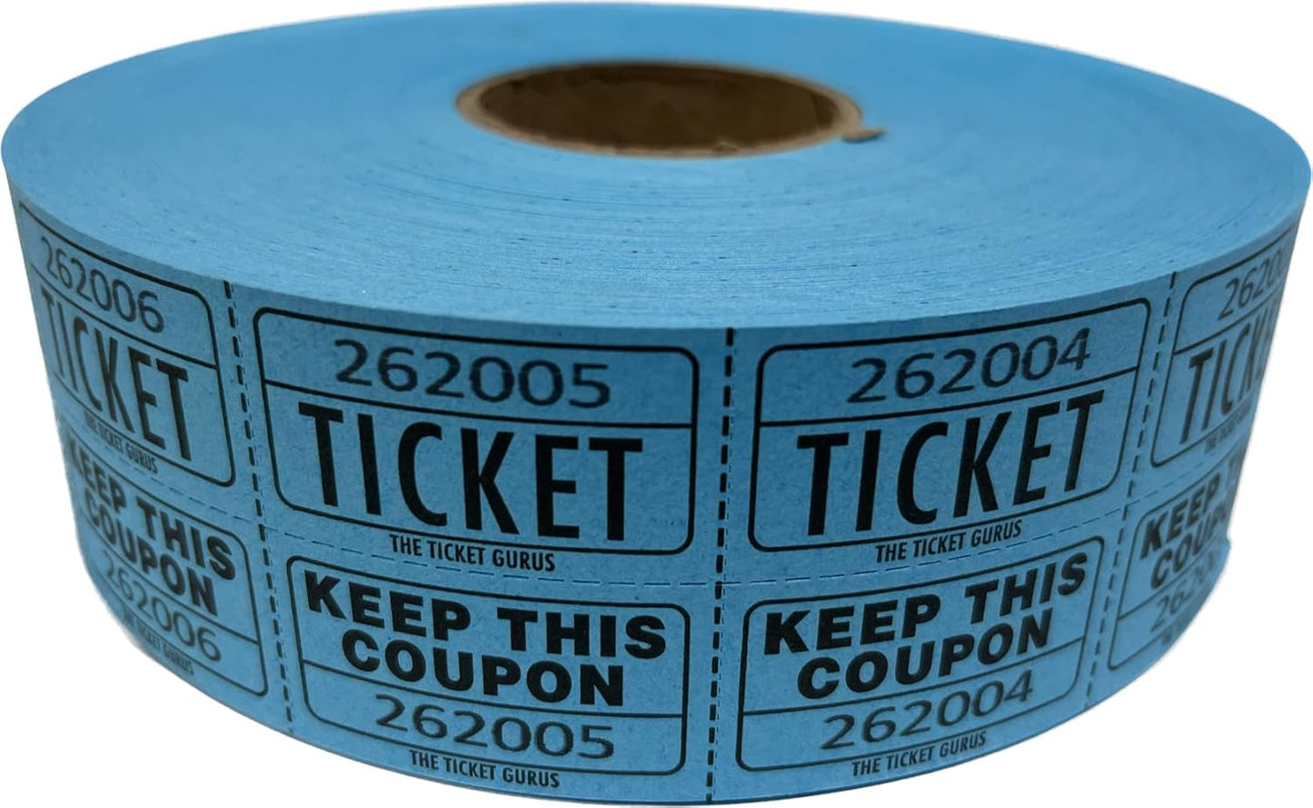 The Ticket Gurus Raffle Tickets - (4 Rolls of 2000 Double Tickets) 8,000 Total 50/50 Raffle Tickets (Blue/Yellow/Red/Green)