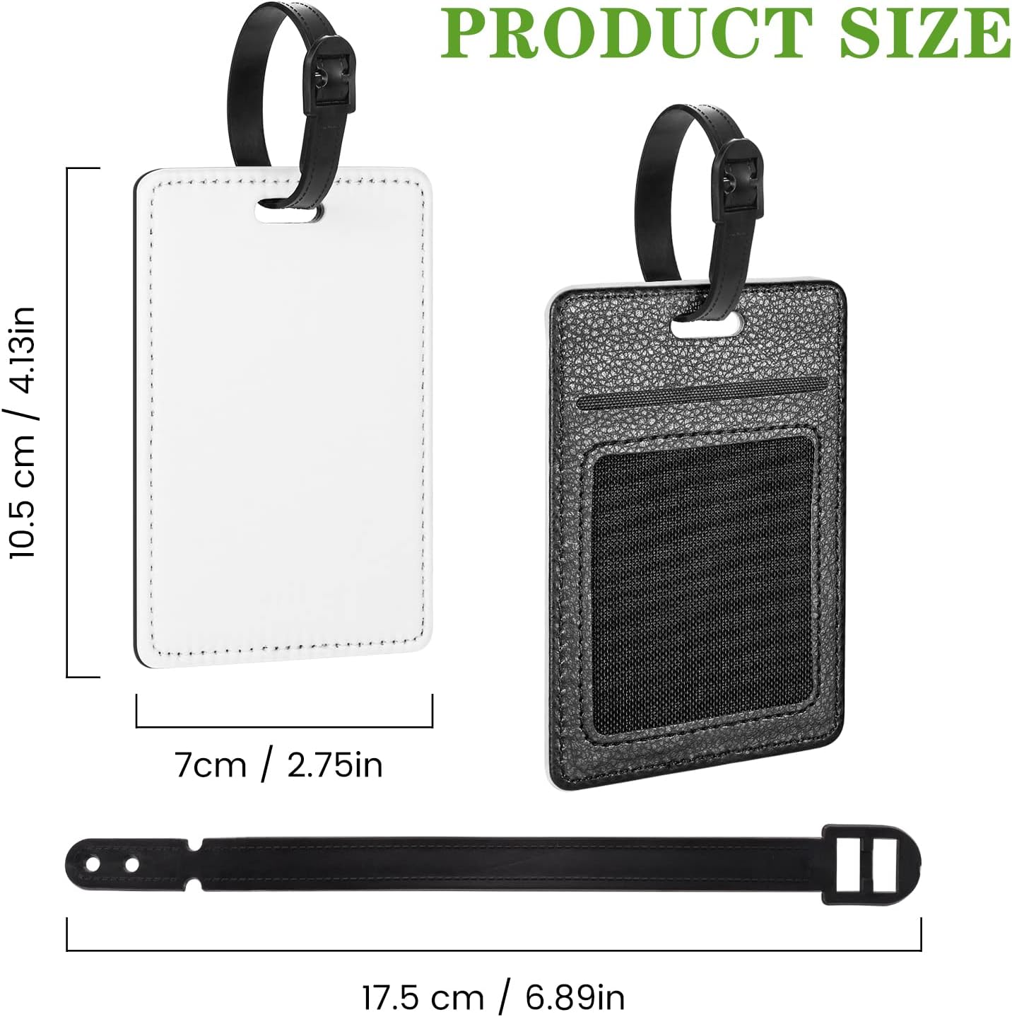 Personalized Leather Luggage Tags for Suitcase, Custom Golf Bag Tag Travel Labels Name Identifiers with Strap for Women Men Customized Your Own Text Photo Logo