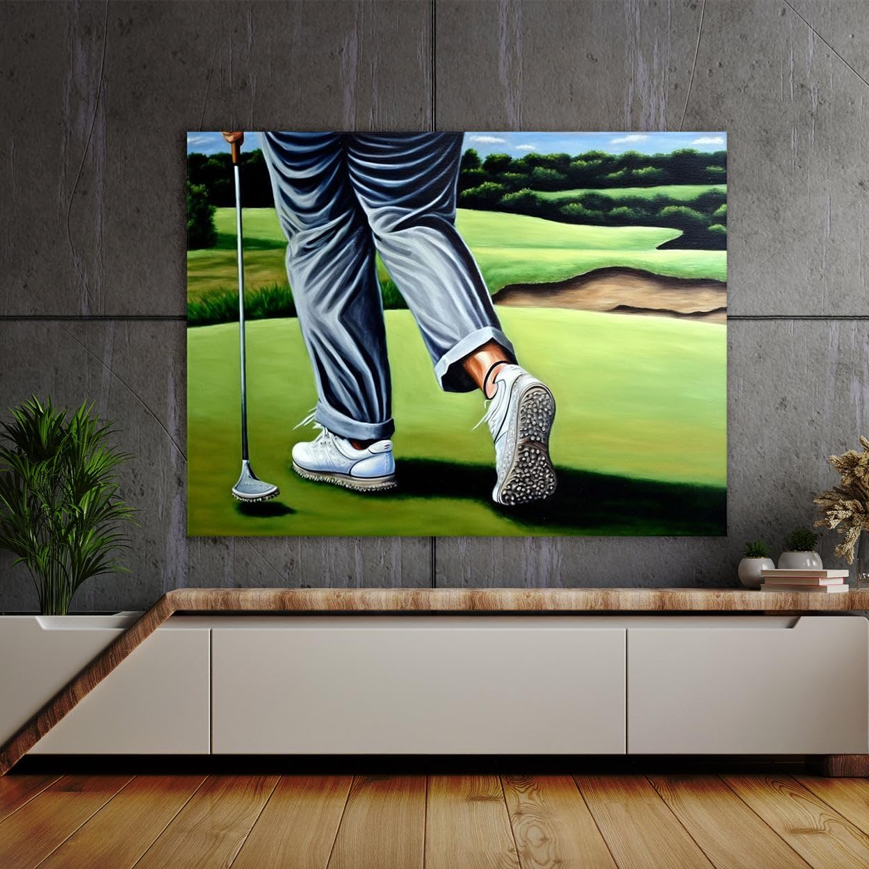 Sense Canvas Golf Scene 18 Canvas Art - Home Decor Wall Art Print Poster Painting Large 40x30 / 0.75"