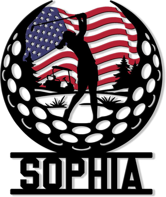 Personalized Golf Metal Sign – Custom Name Wall Decor for Clubhouse, Home, or Office – Great Gifts for Golfer, Dad, Mom, Son, Daughter, or Coach on Birthday or Special Occasion