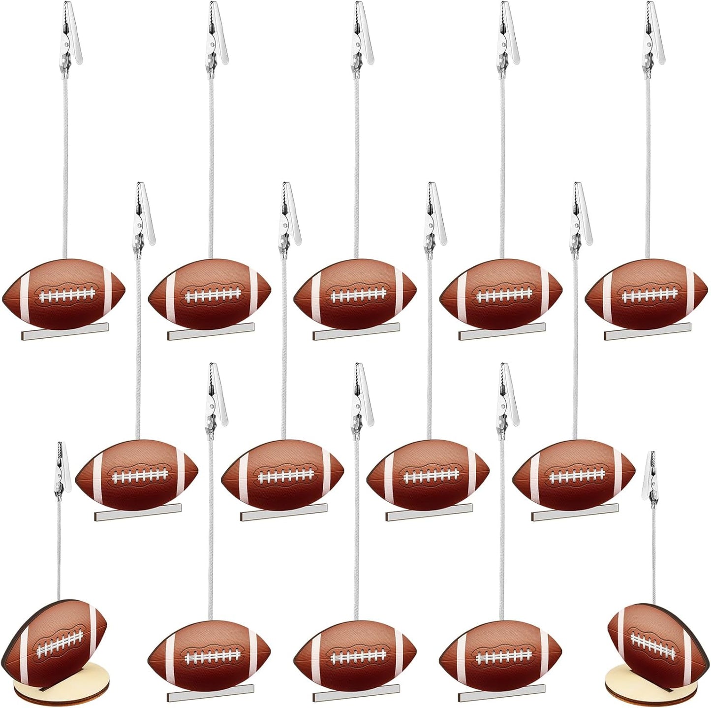 20 Pcs Base Memo Clip Holder Table Number Card Place Holders Stand Note Paper Clip Centerpieces for Table Party Favors Photo Stand Events Decoration (Football)