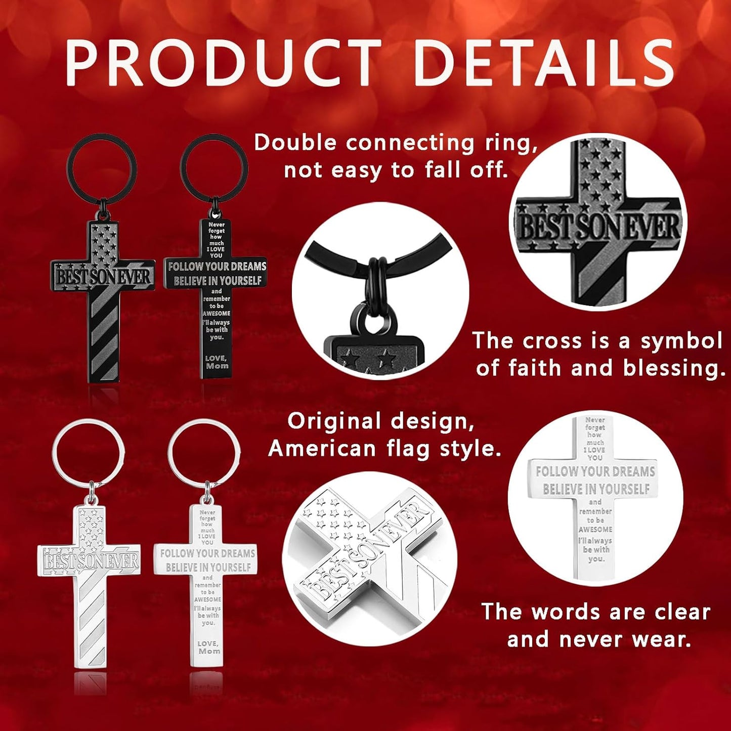 Football/Baseball/Soccer/Basketball Cross Keychains for Men First Communion Baptism Confirmation,Mens Gifts