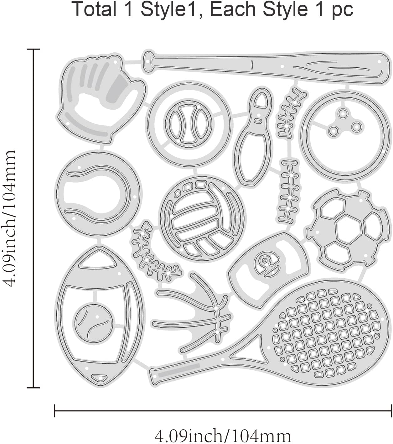 GLOBLELAND Sport Balls Cutting Dies for Card Making Basketball Football Tennis Rugby Bowling Cut Die for DIY Scrapbooking Journal Embossing Paper Craft Decor