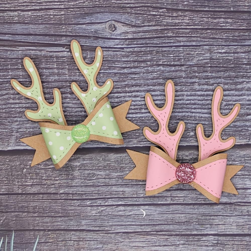 Lapoo Metal Cutting Die for Scrapbooking, 3D Backgrounds Frame New Cutting Dies DIY Album Card Making Decor Paper Metal Die Cuts Party Wedding Decorations (Antler 4.2 x 3.7 in)