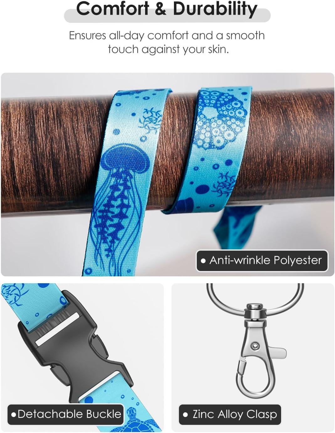 5 Pack Cruise Lanyards with Ocean Creature Design, Cruise Ship Lanyards with Waterproof ID Badge Holders for All Cruise Lines 2025, Green