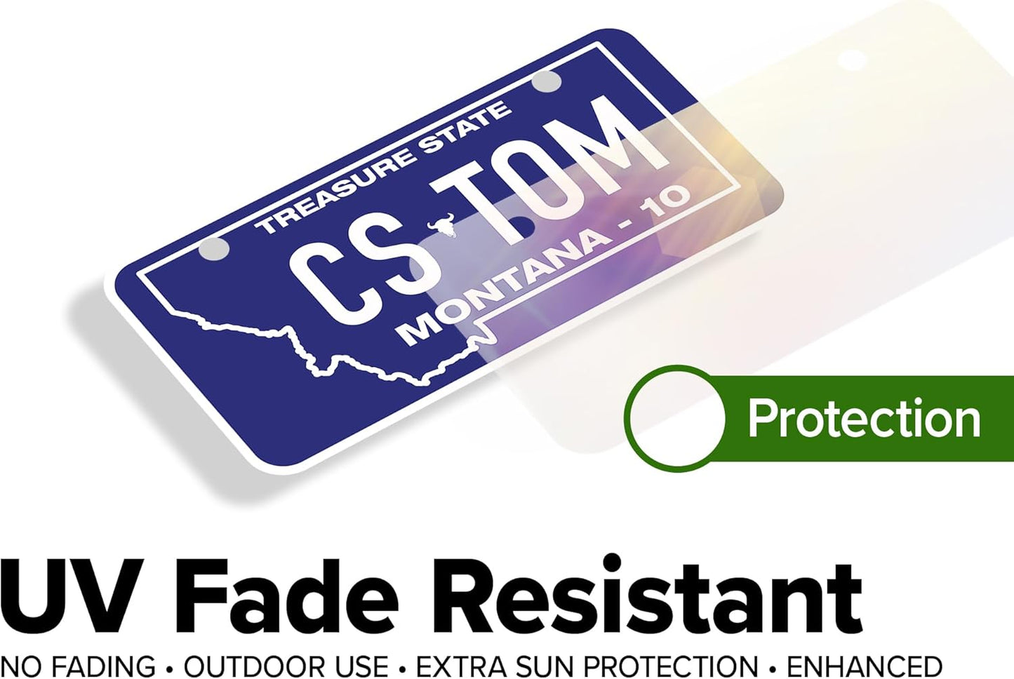 Mini License Plates, Personalized License Plates, Custom for Car, Bikes, ATV, Kids Car, Golf Cart, Jeep, 2x4 Inch, Rust-Free Fade Resistant Aluminum, USA Made by My Sign Center (Montana)