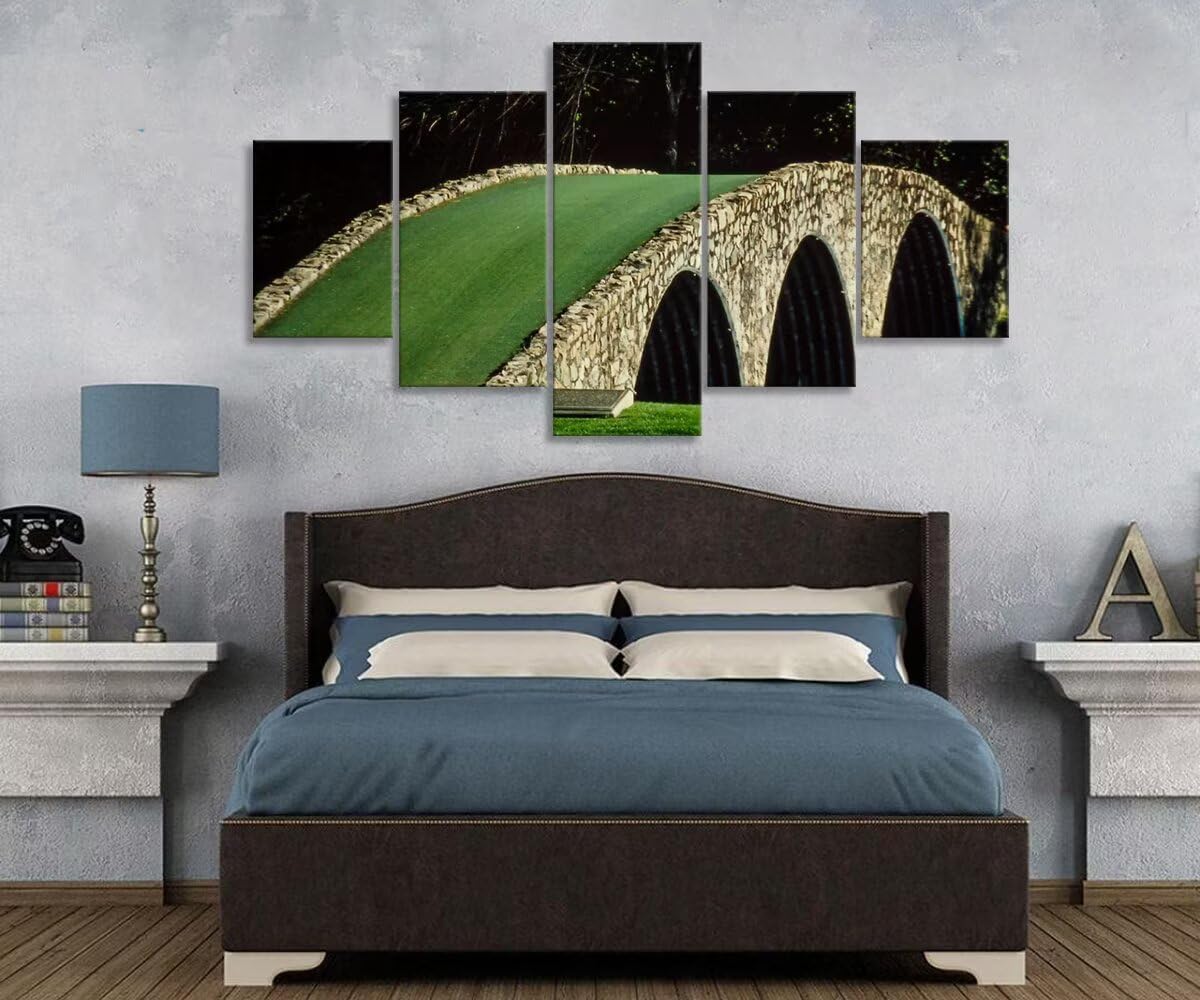 Famous Bridge at Augusta National Golf Course Wall Art for Living Room Bedroom Bathroom Home Decorations Augusta Golf Course Pictures Posters Framed Artwork Ready to Hang(50''W x 24''H)