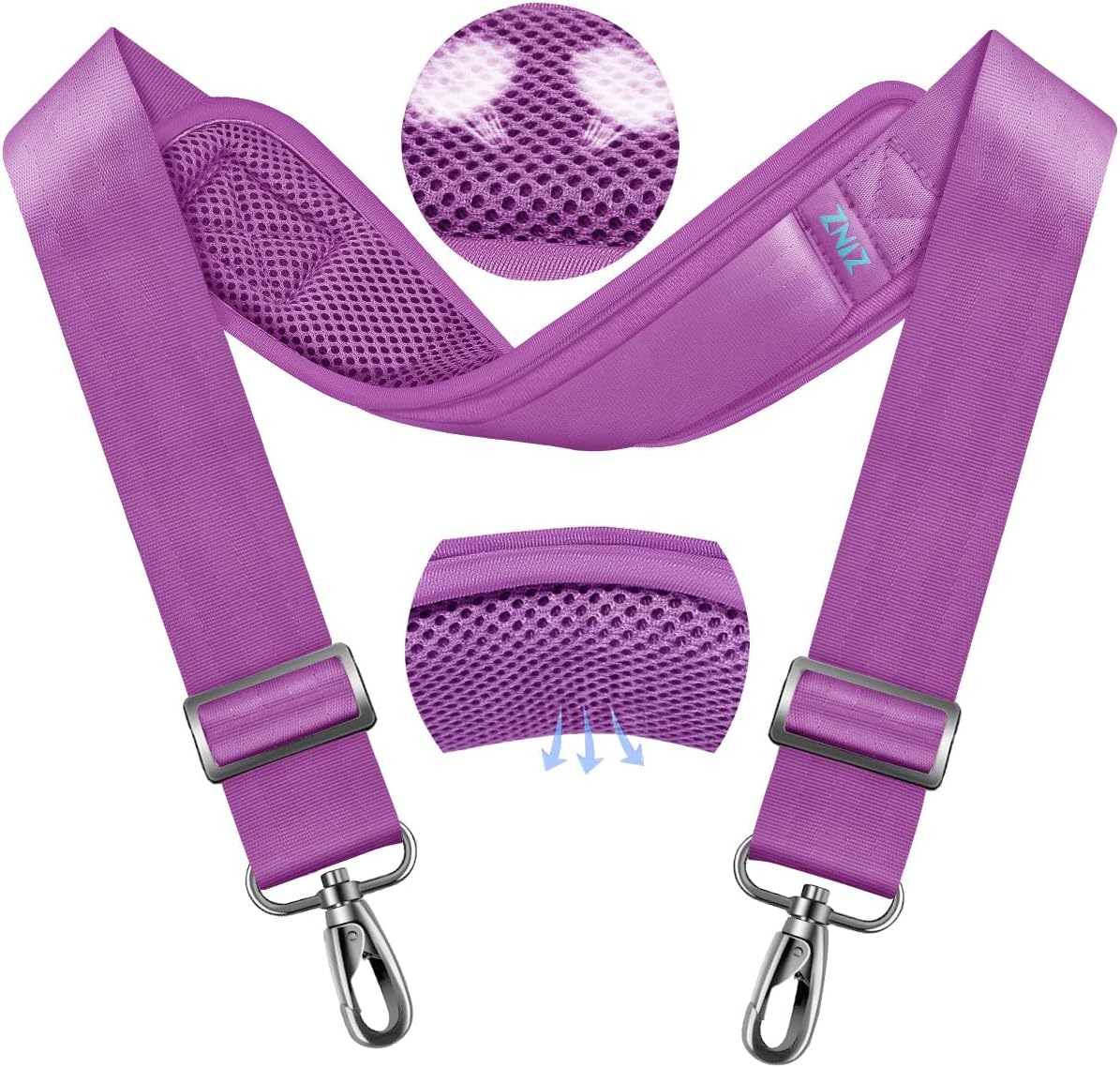 ZINZ 79.5" Universal Strap with Ultra-Thick Fixed Breathable Pad - Adjustable Heavy-Duty Shoulder Strap for Laptop, Crossbody, Luggage, Gym, Camera Bag and More - L01P01