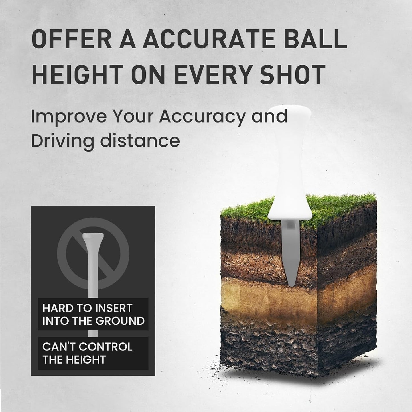 FINGER TEN Plastic Golf Castle Tees Step Down Unbreakable Mixed or Same Height Value 100 Count, 2 3/4, 2 1/4, 2, 1 3/4, 1 1/2 Inch Length Colorful for Practice