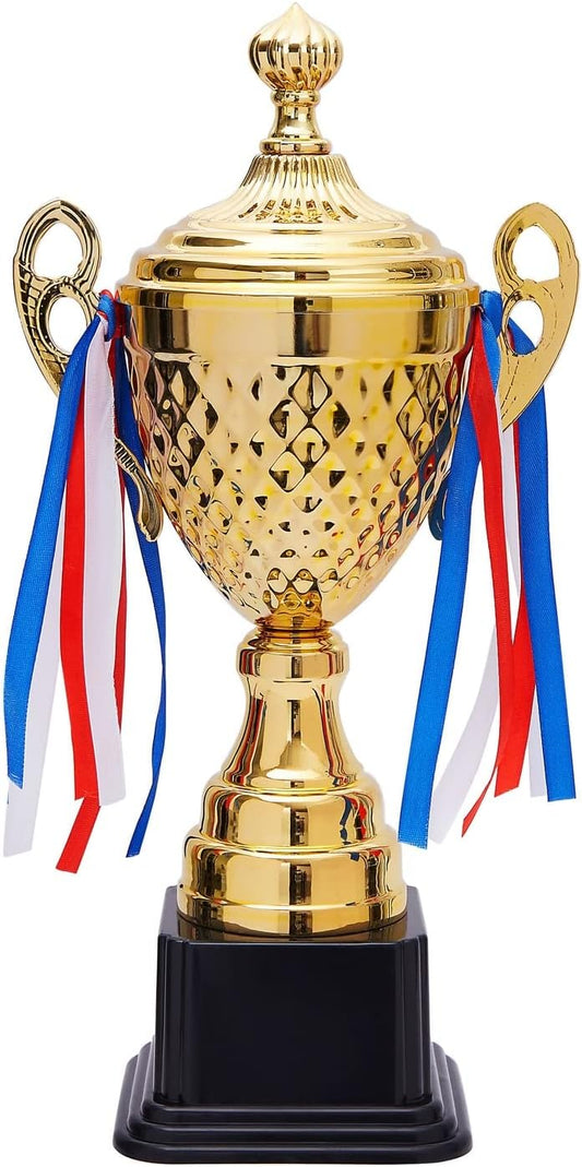 Juvale Gold Trophy Cup - Tournament & Championship Trophy Award - Versatile Awards for Soccer, Basketball & Golf - Rewards for Adults & Kids - 15.2 x 7.5 x 5 in