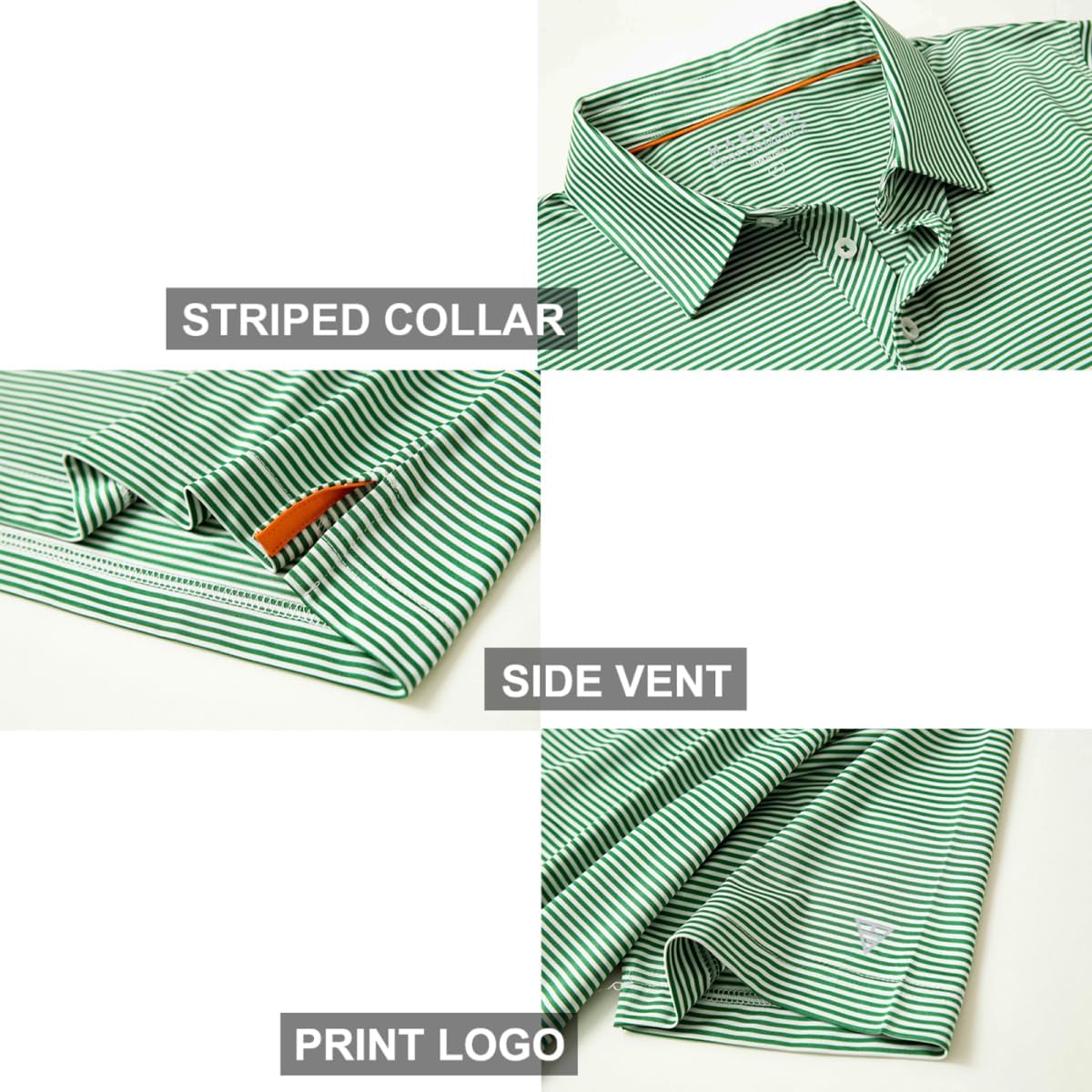 Golf Shirts for Men Dry Fit Short Sleeve Print Performance Moisture Wicking Polo Shirt