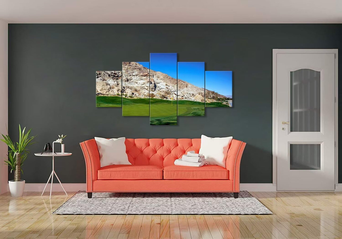 California Golf Course Wall Art for Living Room Bedroom Bathroom Home Decoraitons Golf Course in Palm Pictures Posters Framed Artwork Canvas Prints Ready to Hang(60''W x 40''H)