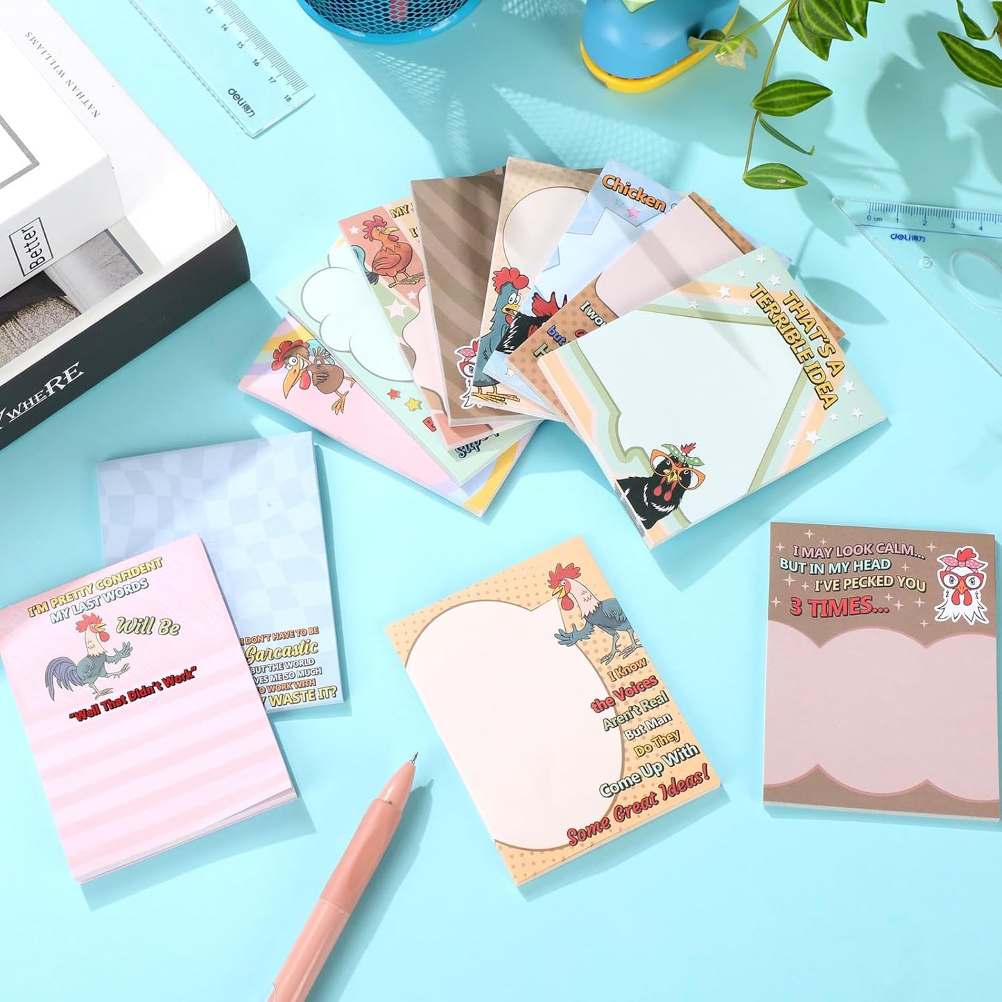 Pajean Funny Notepads with Sayings Sticky Funny Office Supplies to Do List Sarcastic Work Assorted Notepad for Workers, 12 Designs, 3 x 3.93 Inch(Funny Style)