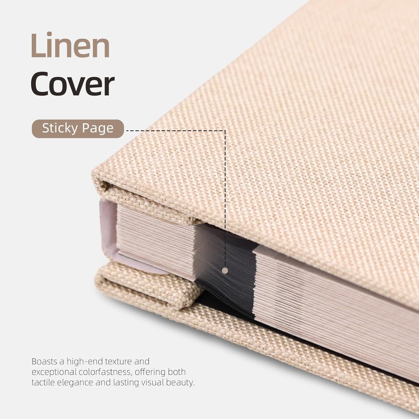 Vienrose Large Photo Album Self Adhesive for 4x6 5x7 8x10 Pictures Scrapbook Album DIY Scrap Book 40 Sticky Pages with A Metallic Pen Beige