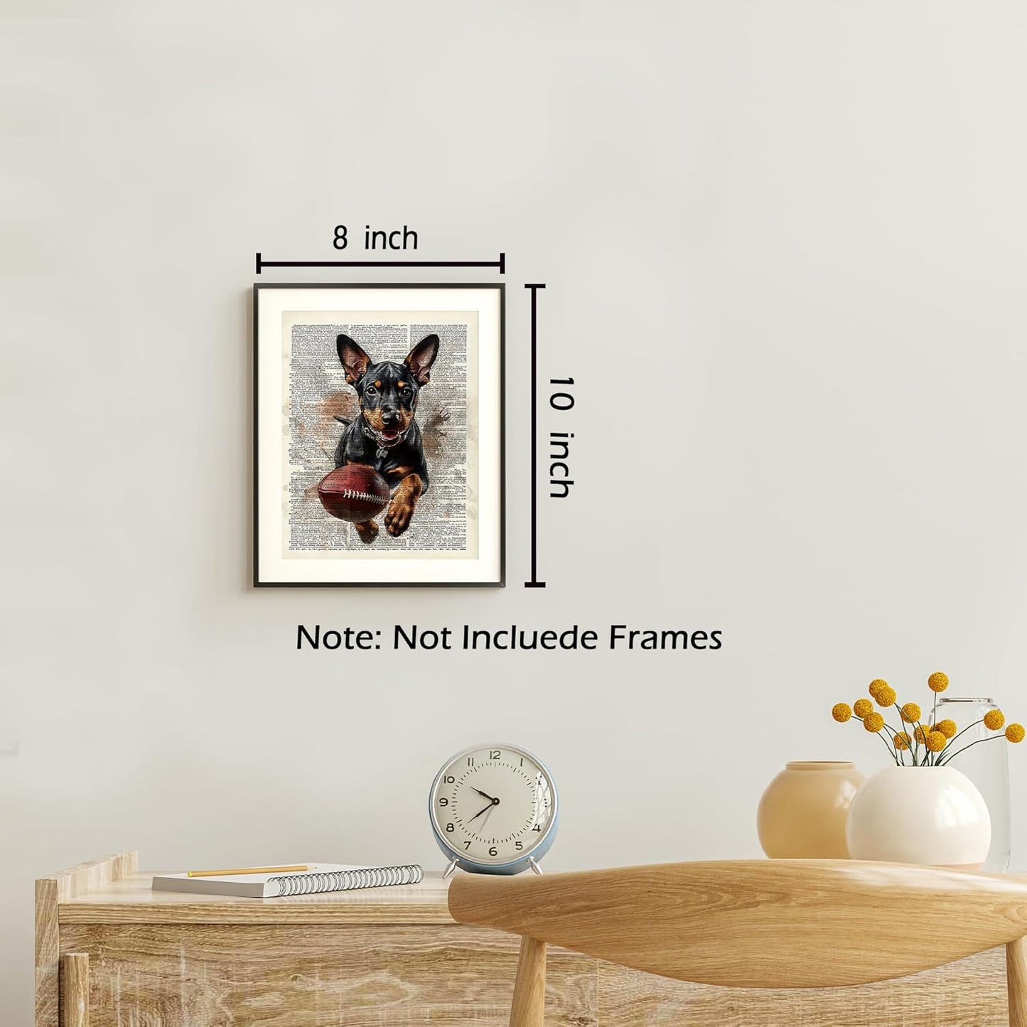 KSDUT Vintage Dog Sports Wall Decor Art Set of 4 - Retro Puppy Artwork Poster Prints Boys Room Wall Decor Kids Gifts Wall Art for Nursery Sports Room Dorm Decorations - 8"x10" Unframed