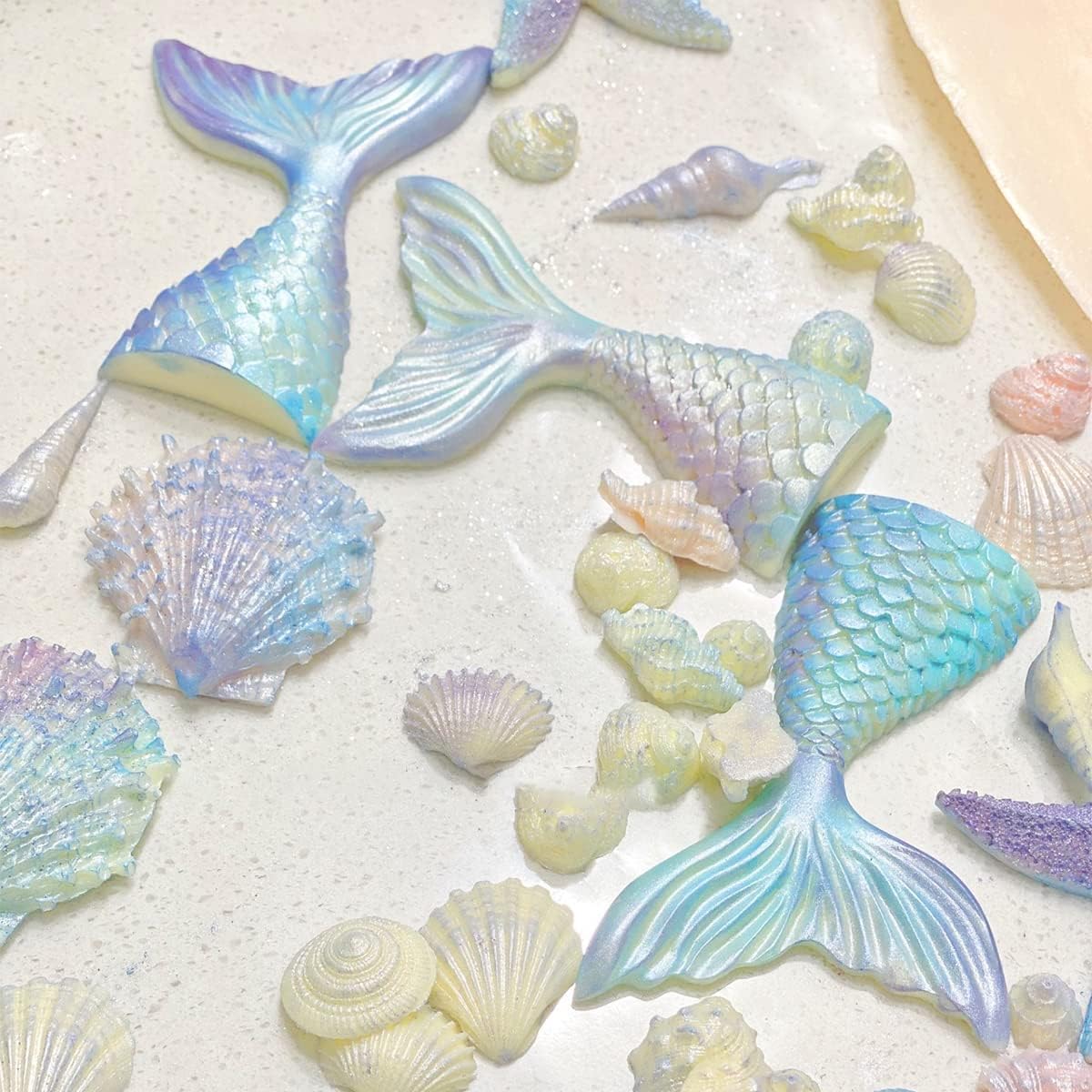 4 PCS Marine Theme Fondant Silicone Mold Hippocampus Turtle octopus Shape DIY Handmade Baking Tools, For Theme Cake Cookie Chocolate Candy Decoration Fondant Polymer Clay