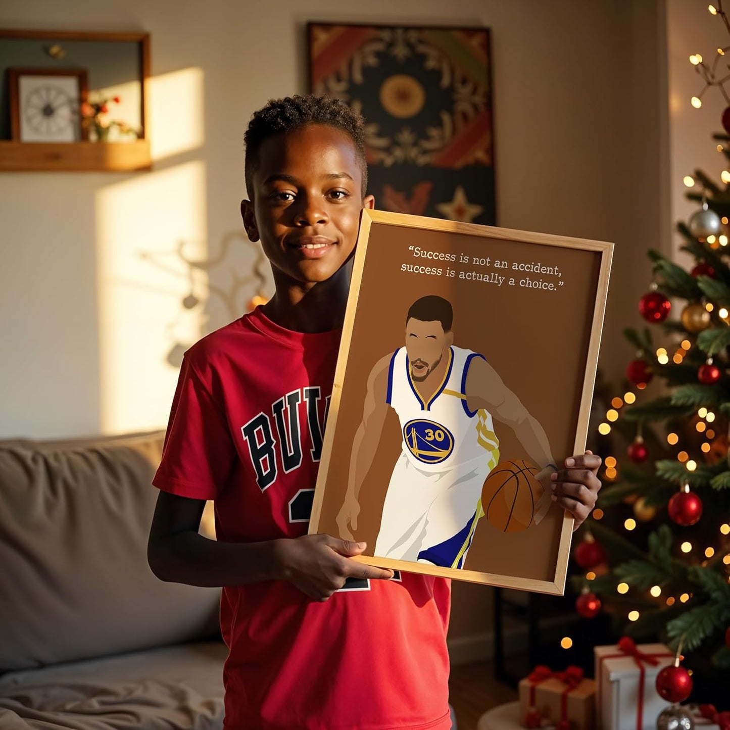 LOLUIS Motivational Basketball Superstar Hand-Drawn Artwork Sport Quote Wall Art Decorations (Unframed 16"x20", Basketball Player 7)