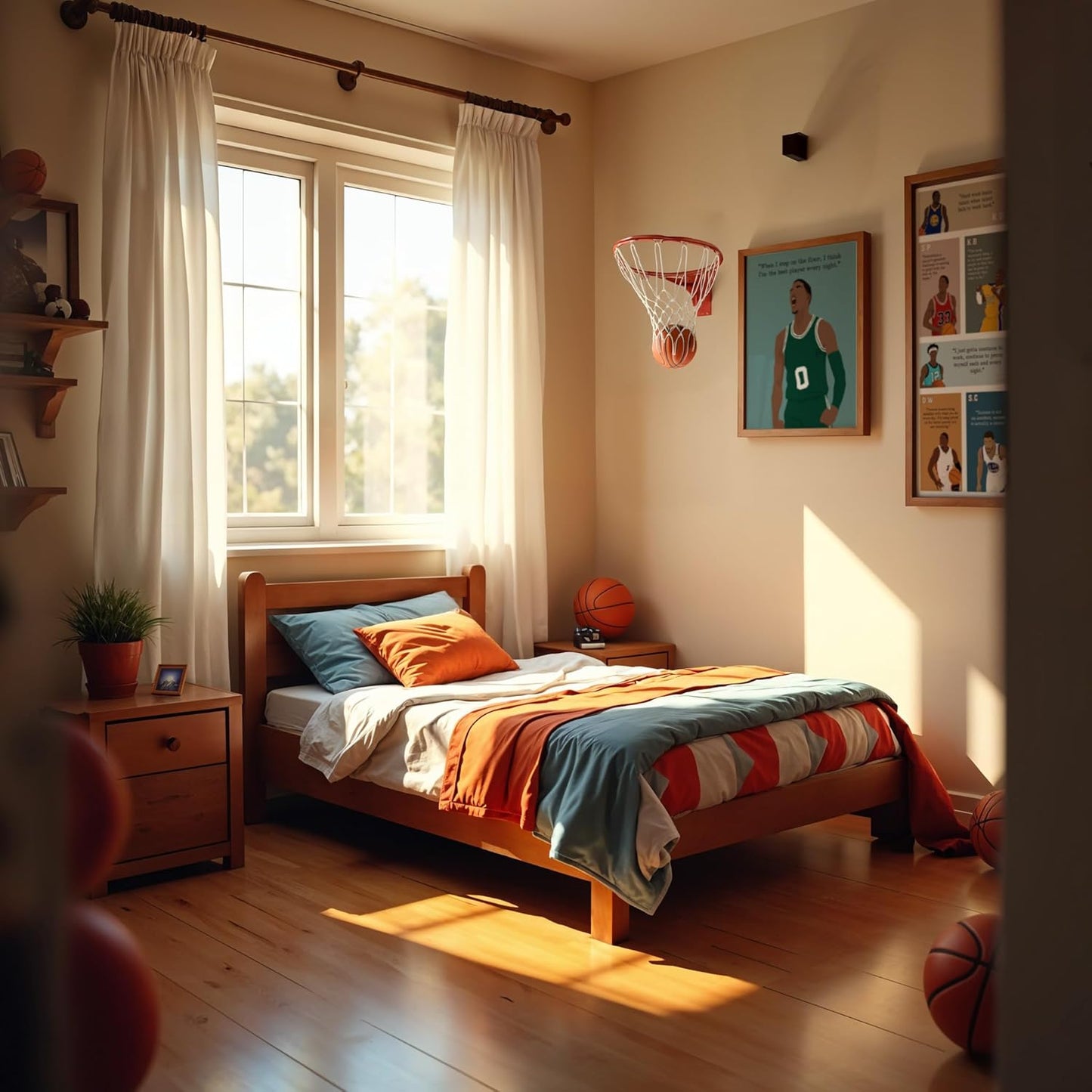 LOLUIS Motivational Basketball Superstar Hand-Drawn Artwork Sport Quote Wall Art Decorations (Unframed 8"x10", Basketball Player 9)