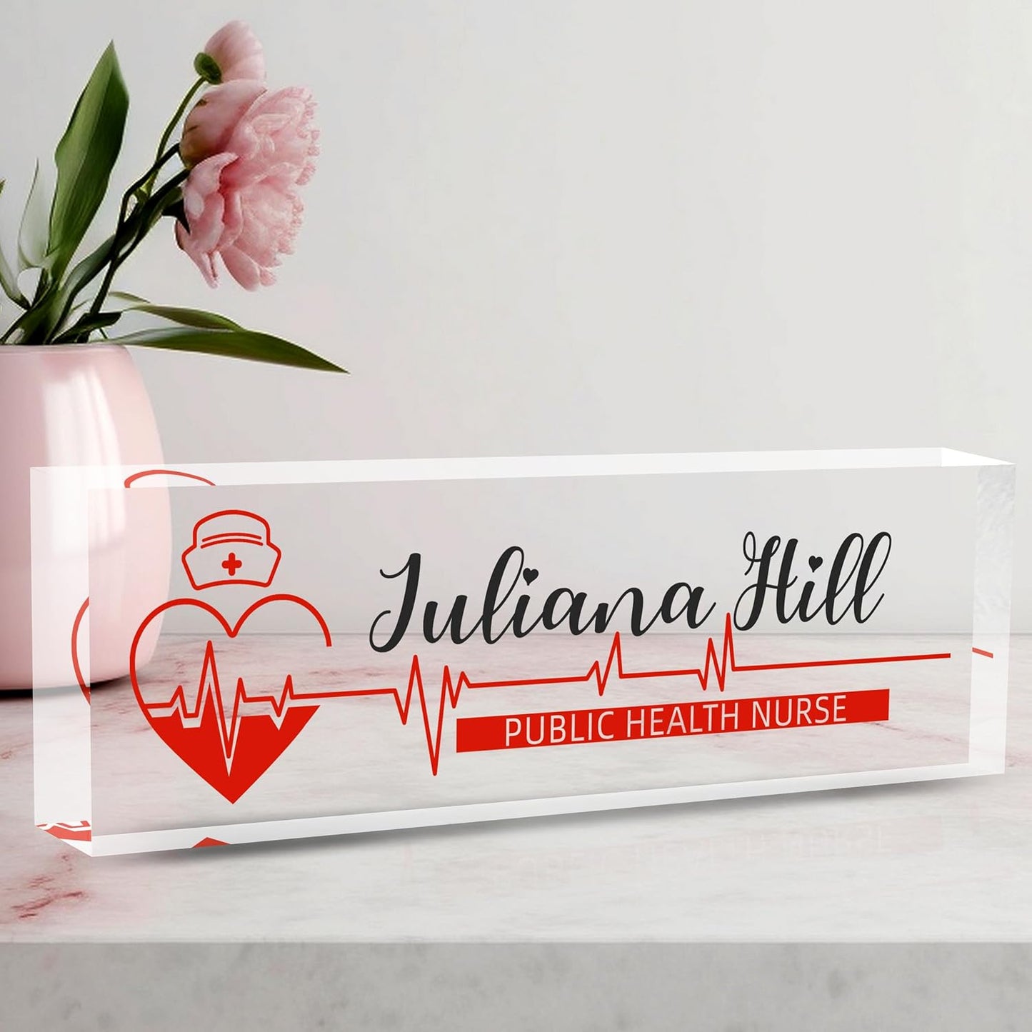 Desk Name Plate Personalized, Nurse Name Plate for Desk, Office Desk Decor for Women and Men, Employee Appreciation Gifts Office Gifts for Nurse (Nurse Funds)