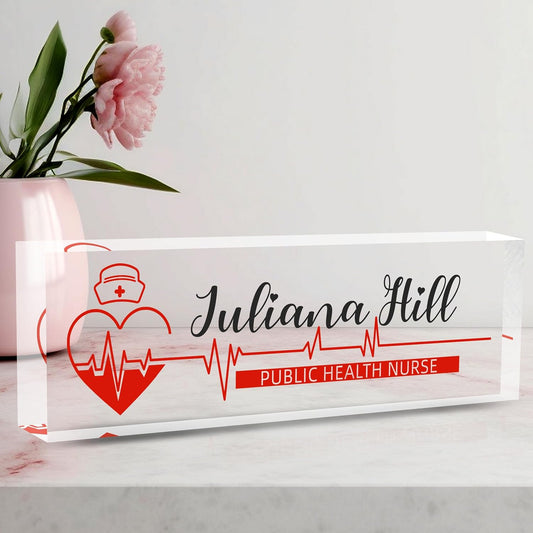 Desk Name Plate Personalized, Nurse Name Plate for Desk, Office Desk Decor for Women and Men, Employee Appreciation Gifts Office Gifts for Nurse (Nurse Funds)