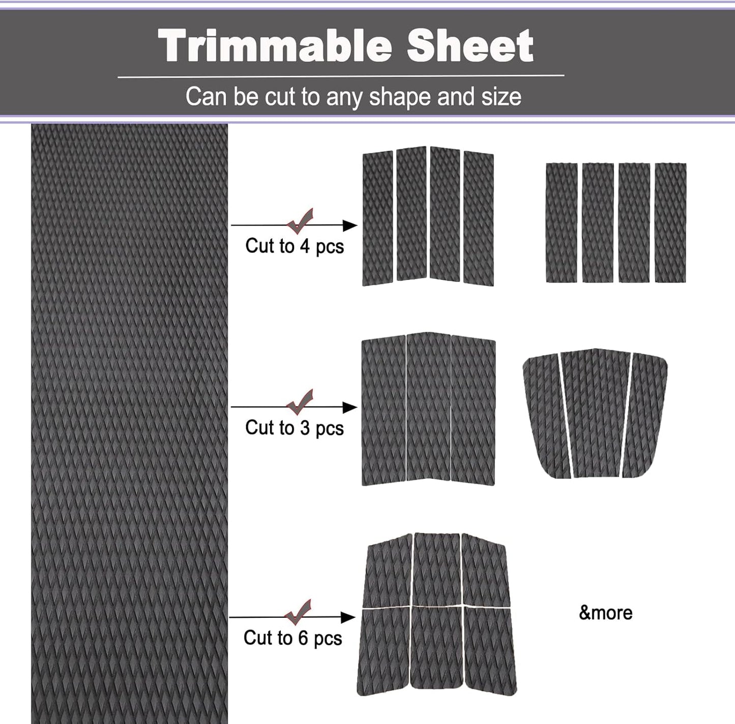 HZshark EVA Foam Boat Decking Sheet Universal DIY Surfboard Traction Pad Non-Slip Grip Mat Trimmable Sheet for Kayak RV Yacht Pool Skateboard Skimboard Step Green Yellow Orange Blue Dark Grey Black