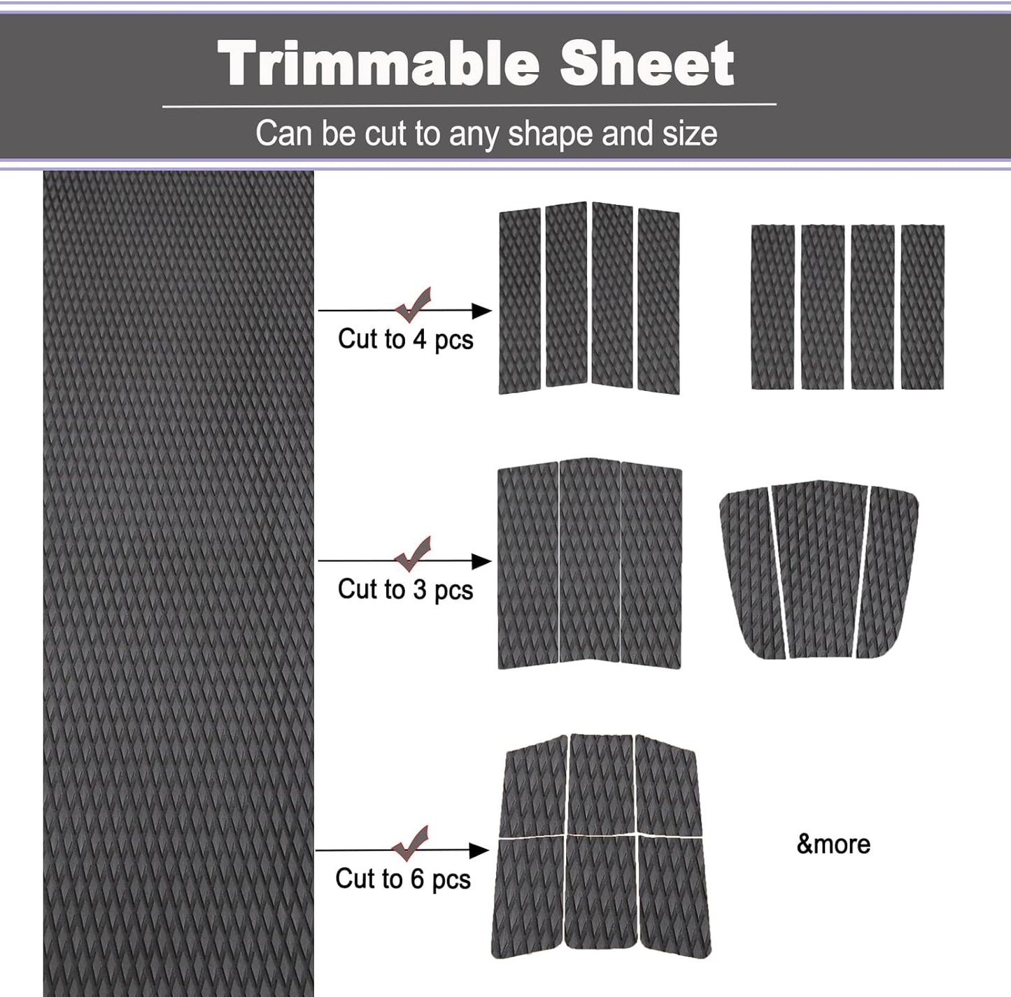 HZshark EVA Foam Boat Decking Sheet Universal DIY Surfboard Traction Pad Non-Slip Grip Mat Trimmable Sheet for Kayak RV Yacht Pool Skateboard Skimboard Step Green Yellow Orange Blue Dark Grey Black