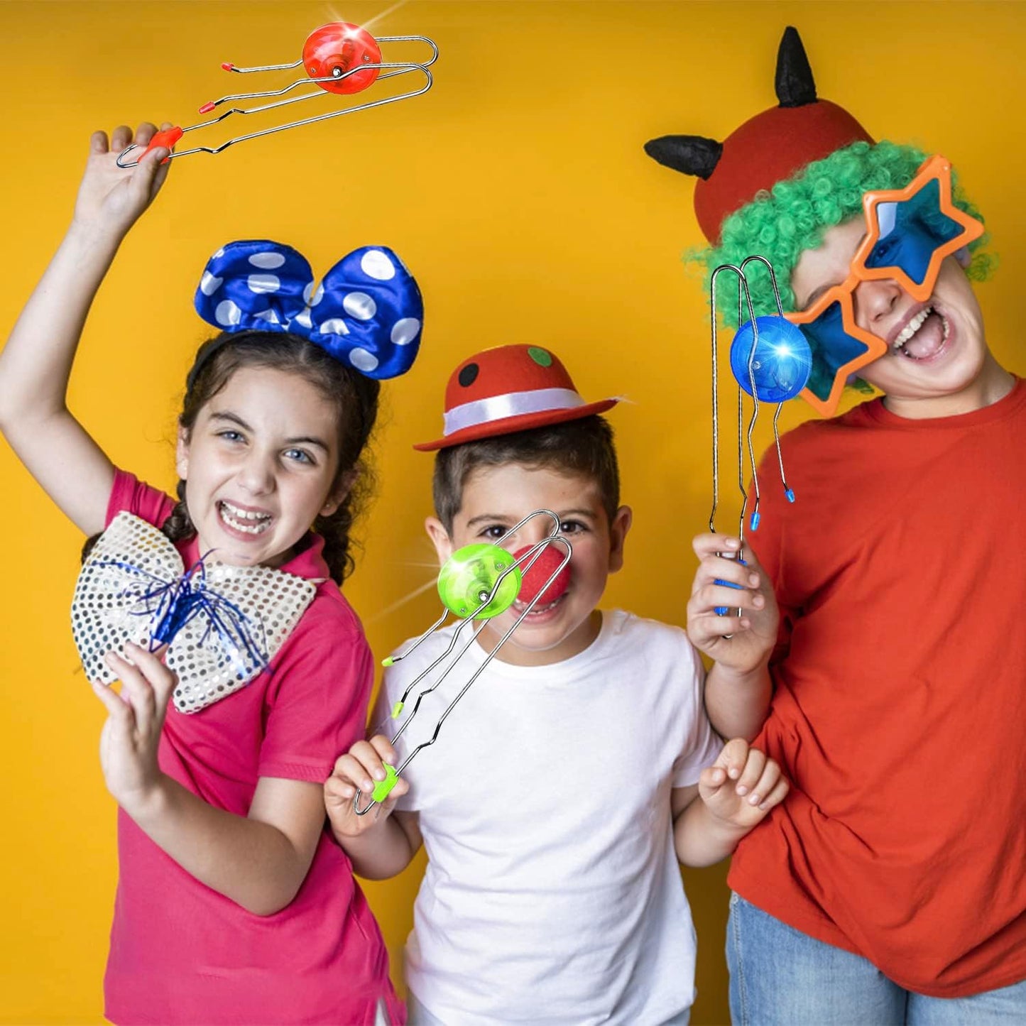 Jishi Retro Magic Rail Twirler 3Pcs Light Up Glow Magnetic Gyro Wheel, Kids Classic Vintage Trick Yoyo Sensory Fidget Toys, Cool Unique Nostalgia Gifts Fun Stocking Stuffers for 3+ Year Old Boys Girls