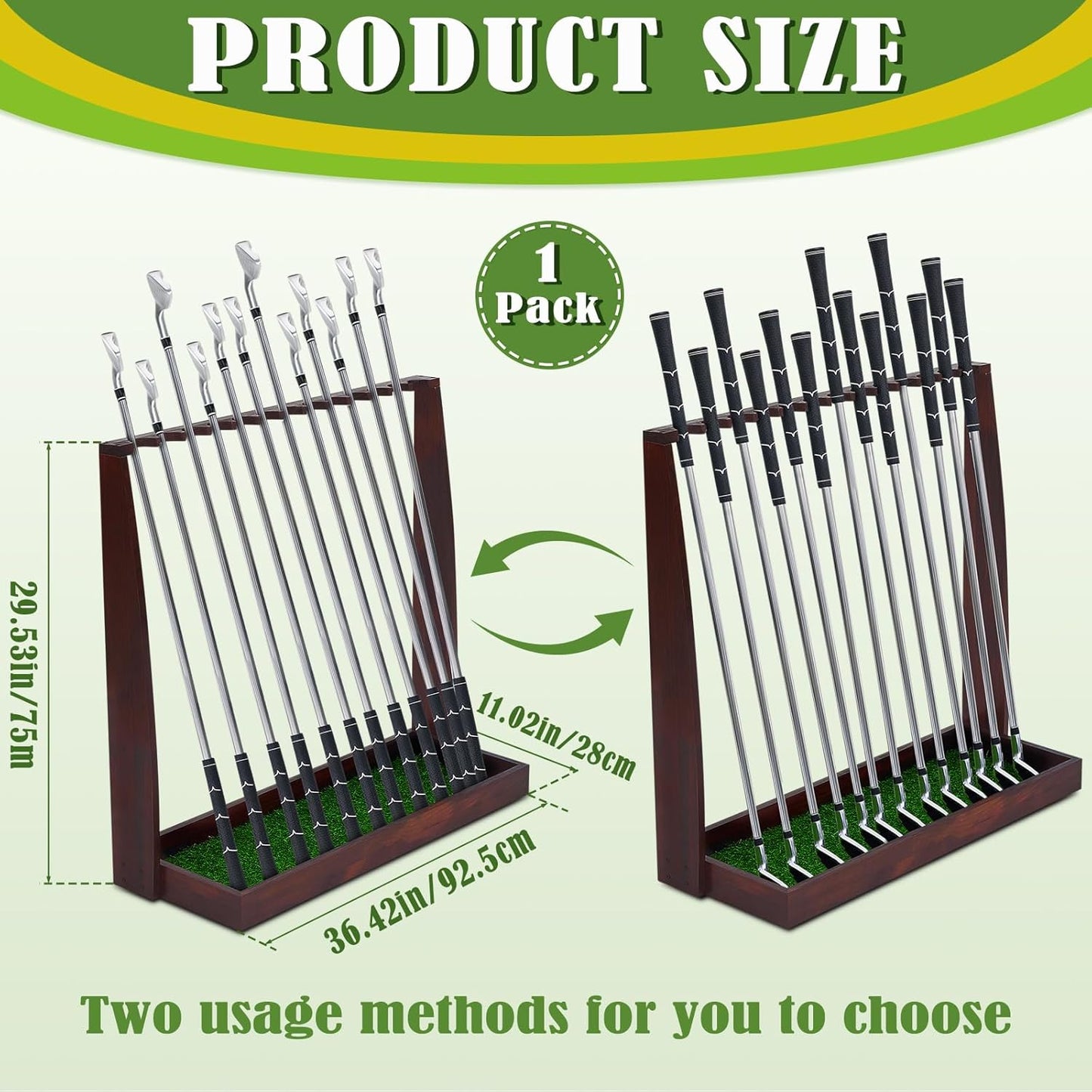 Lenwen Wooden Golf Putter Stand Golf Club Holder Stand Wooden Display Rack Floor Display Rack Club Organizer for Storage Sports Indoor Home Office Simulator Garage