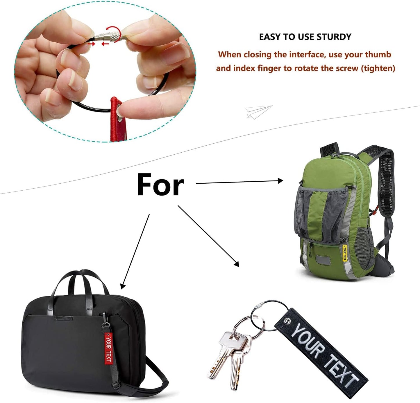 silkmilk Custom Personalized Luggage Tag Name ID Suitcase Labels with Stainless Steel Loop for Luggage,Crate,Belt,Key for Men Women Kids Girls Travel