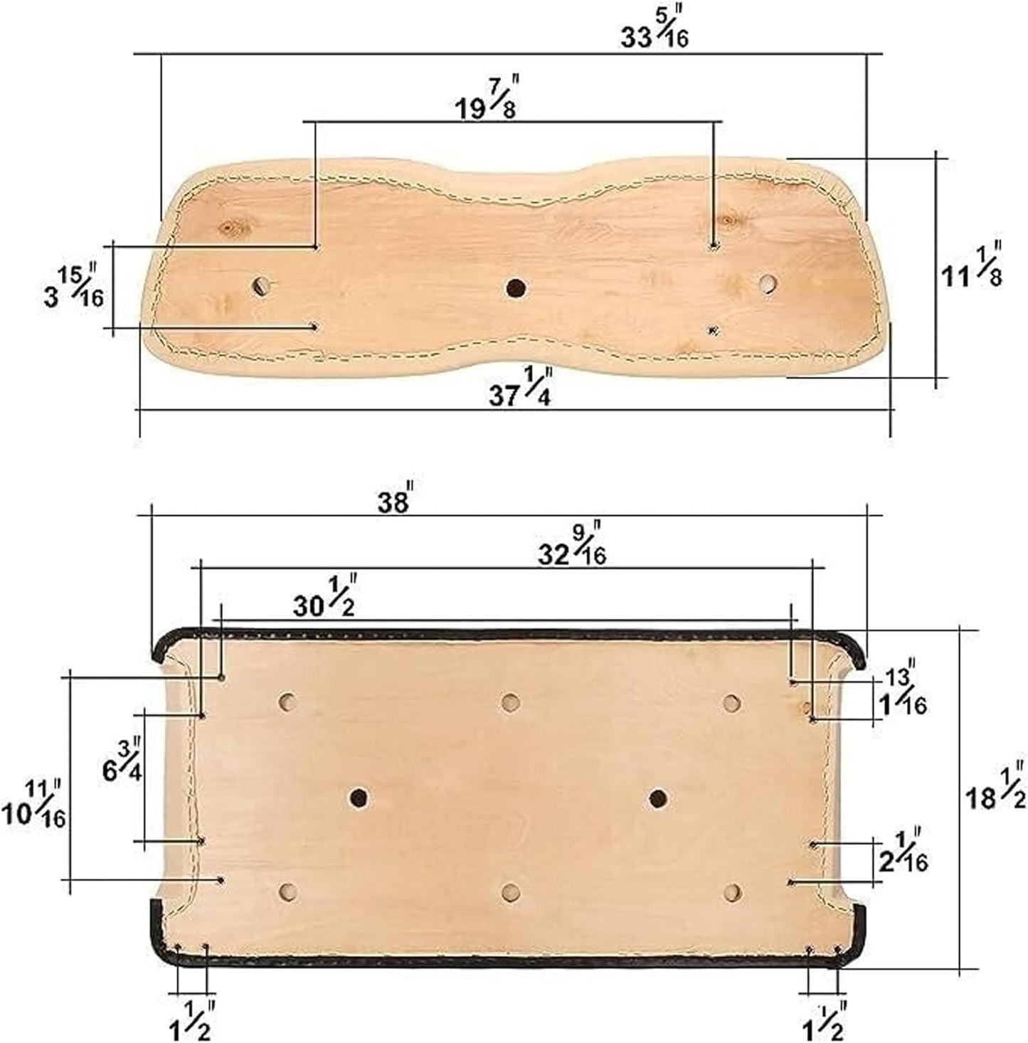 Huskey Parts Company Golf Cart Seat Cushion Set for Front Seat Lean Back & Bottom, Charcoal Gray Color for Club Car DS 2005 and Up, Golf Cart Front Seat Replacement with Mounting Hardware & Hinges
