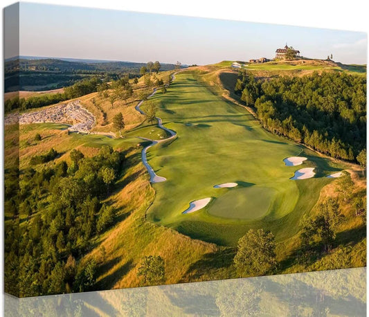 chenchenArt Paynes Valley Golf Course Wall Art for Living Room Bedroom Bathroom Home Decorations Paynes Valley Golf Course Picture Poster Canvas Prints Framed Ready to Hang(12''H x 16''W)