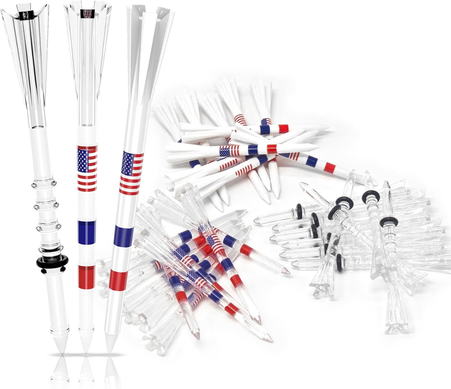 Premium Golf Tees - 5-Prong & 4-Prong Anti-Slip, Enhanced Stability, Unbreakable Golf T 3-1/4" for 360cc Drivers, Ideal Gift for Golfer