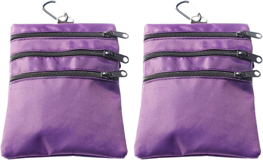 Golf valuables Pouch, Zipper Golf Ball Bag with 4 Pockets, Golf Accessories Pouch for Storing Balls,tees,Mobile Phone,Keys, Cards and Cash, Great Gift for Golfers