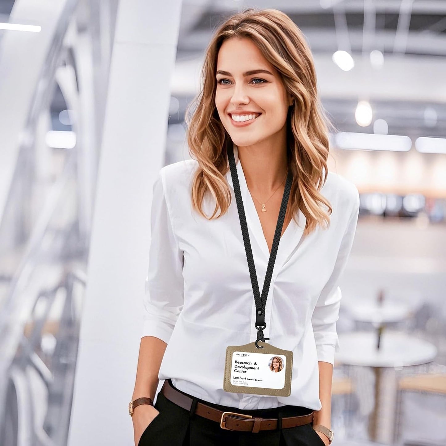 Fishent Stretchy Thin Lanyards for Keys ID Badges, Cute Long Teacher Neck Key Lanyard Keychains for Women Men Wallet Phone(Black)