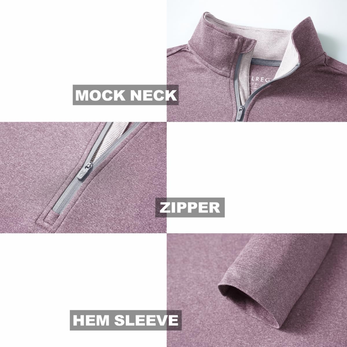 M MAELREG Quarter Zip Golf Pullover Men Dry Fit Long Sleeve Performance Wicking Mock Neck 1/4 Zip Pullover Mens Sweatshirt