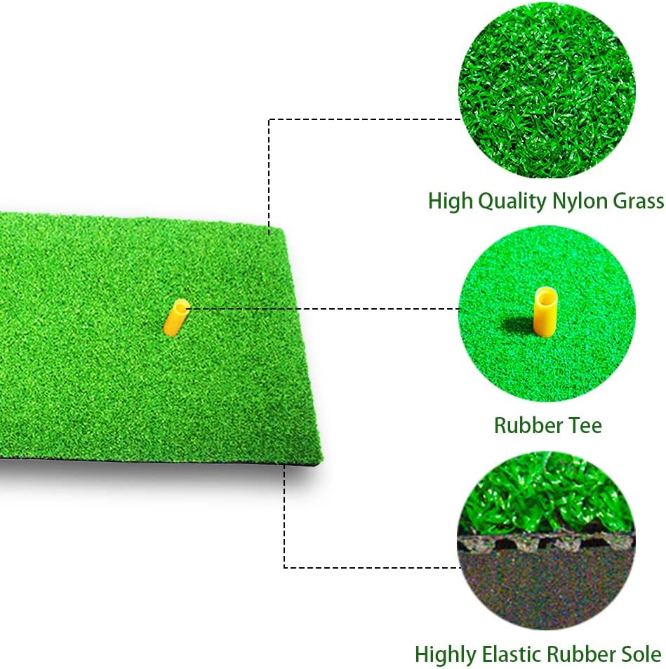 Golf Mat| Artificial Turf, Foam Bottom Golf Hitting Mat| Outdoor and Indoor Practice Golf Mat with Rubber tee for Swing and Chipping Practice