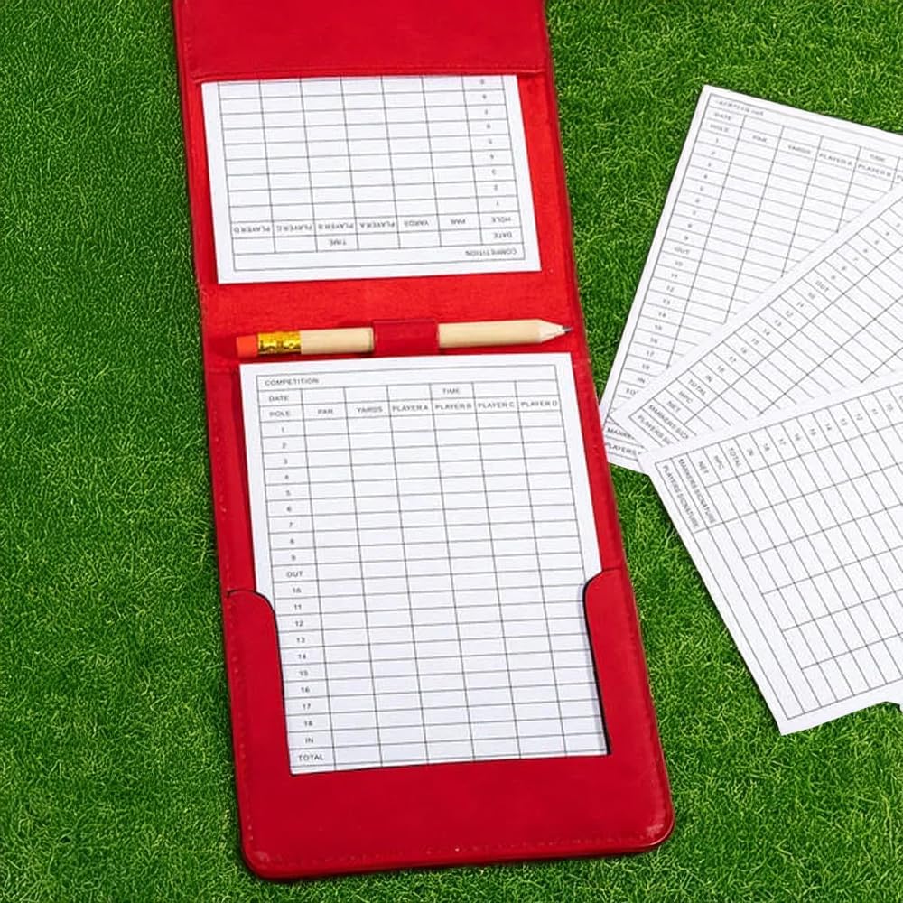 Personalized Leather Golf Scorecard Holder Customize Name Golf Yardage Book Cover Accessories Father Day Christmas Birthday Gifts for Men Women