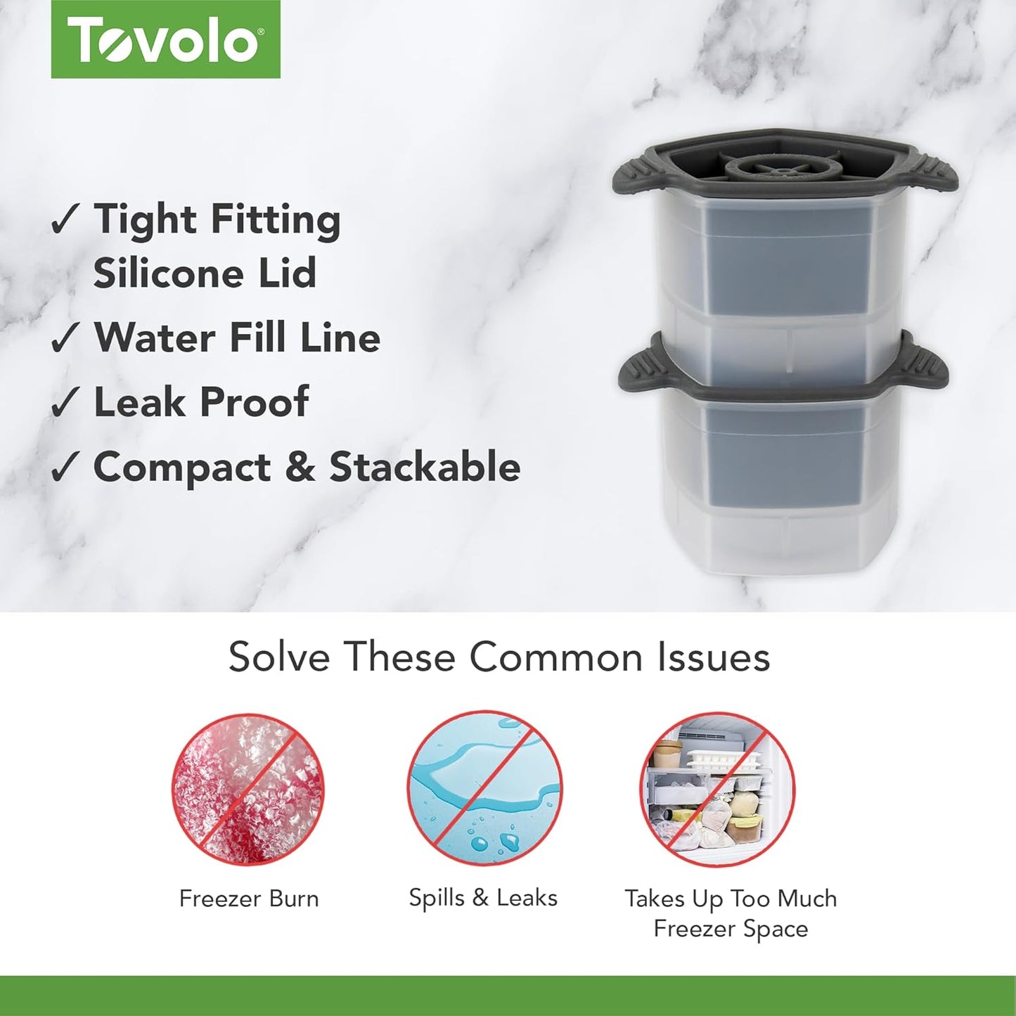 Tovolo Rose Shaped Ice Molds, Set of 2 - Large Romantic Ice Mold Gift - Unique Ice Mold Chills Drinks - Odor-Free Freezer Storage, Dishwasher-Safe with Silicone Plunger