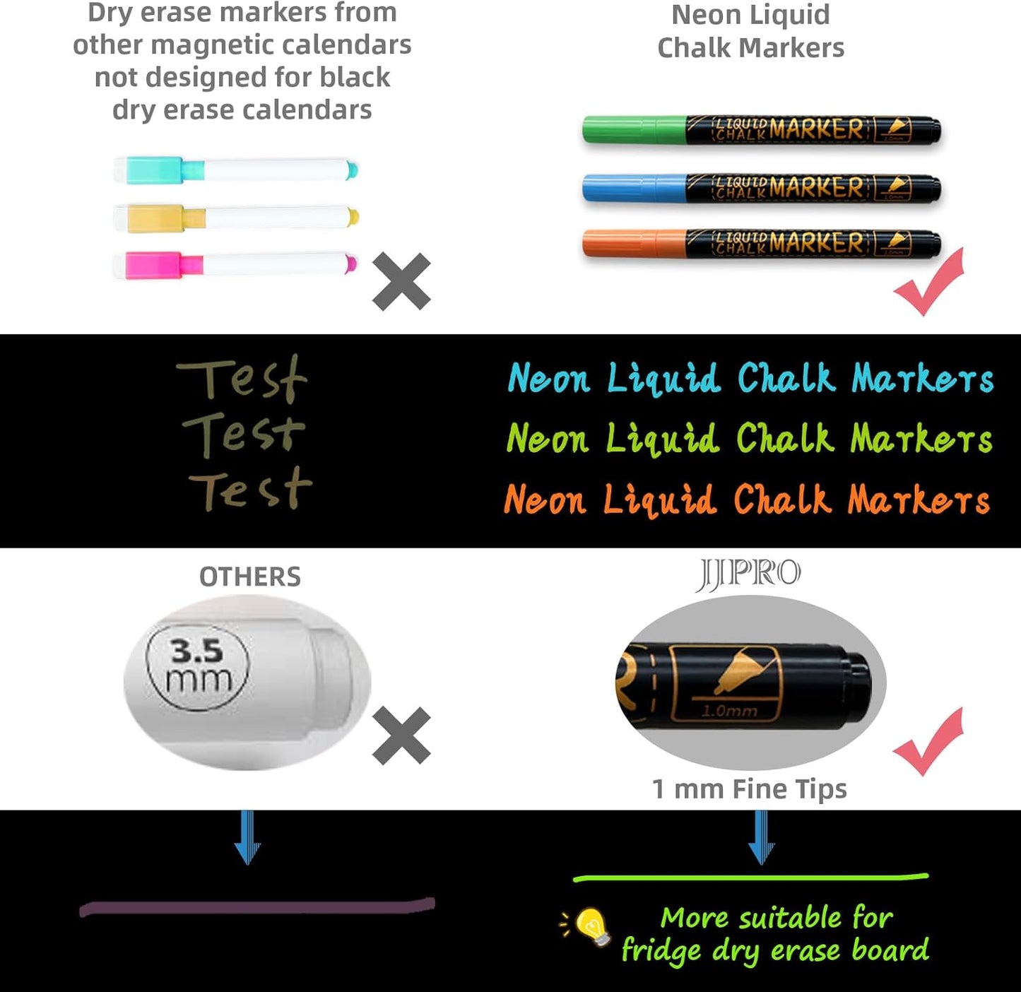 JJPRO Magnetic Dry Erase Chore Chart Blackboard for Fridge-Behavior Chart Chalkboard for Multiple Kids-One Chore Chart and Two Bonus Dry Erase Pad/Grocery Blackboards