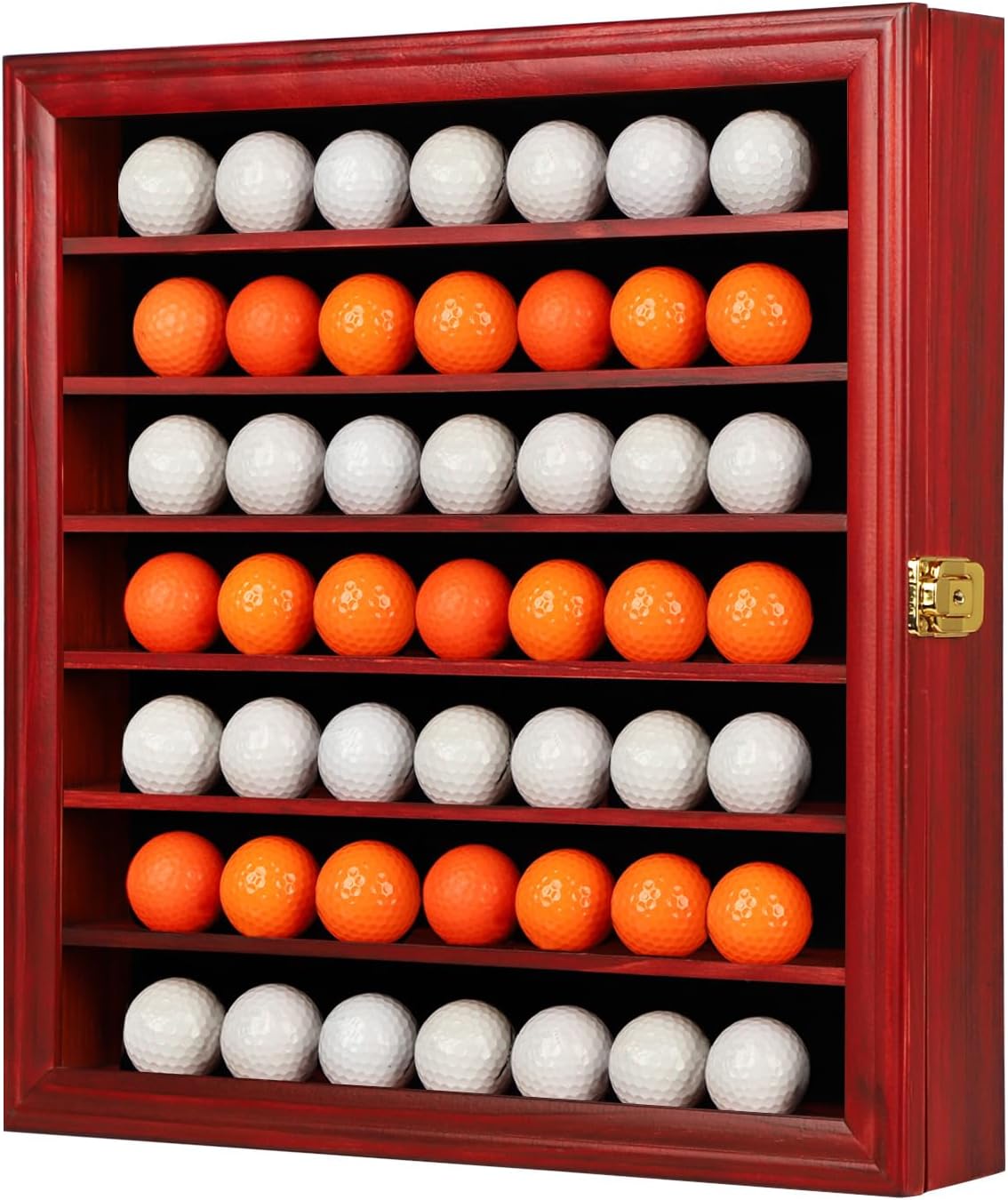 KCRasan Golf Ball Display Case - Wall Mounted Holder with Glass Door, Ideal Gift for Golf Enthusiasts