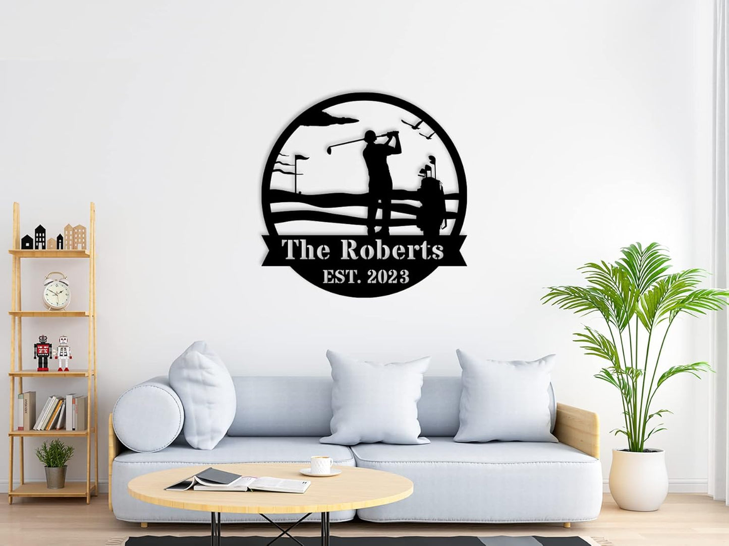 Personalized Golf Metal Sign, Custom Golf Name Monogram Sign, Golf Metal Wall Art, Custom Golf Monogram Wall Decor, Personalized Golf Gift