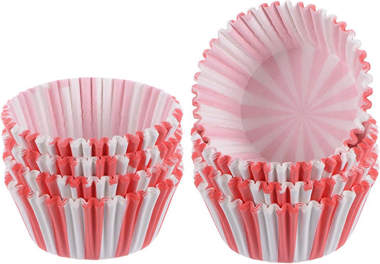 HARFINGTON 200 Count Cupcake Liners Red Stripe Cupcake Cups Standard Size Muffins Liners Papers Baking Cups Wrappers Greaseproof for Party Wedding Birthday