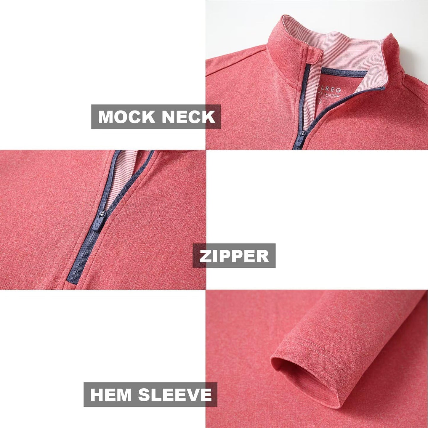 M MAELREG Quarter Zip Golf Pullover Men Dry Fit Long Sleeve Performance Wicking Mock Neck 1/4 Zip Pullover Mens Sweatshirt