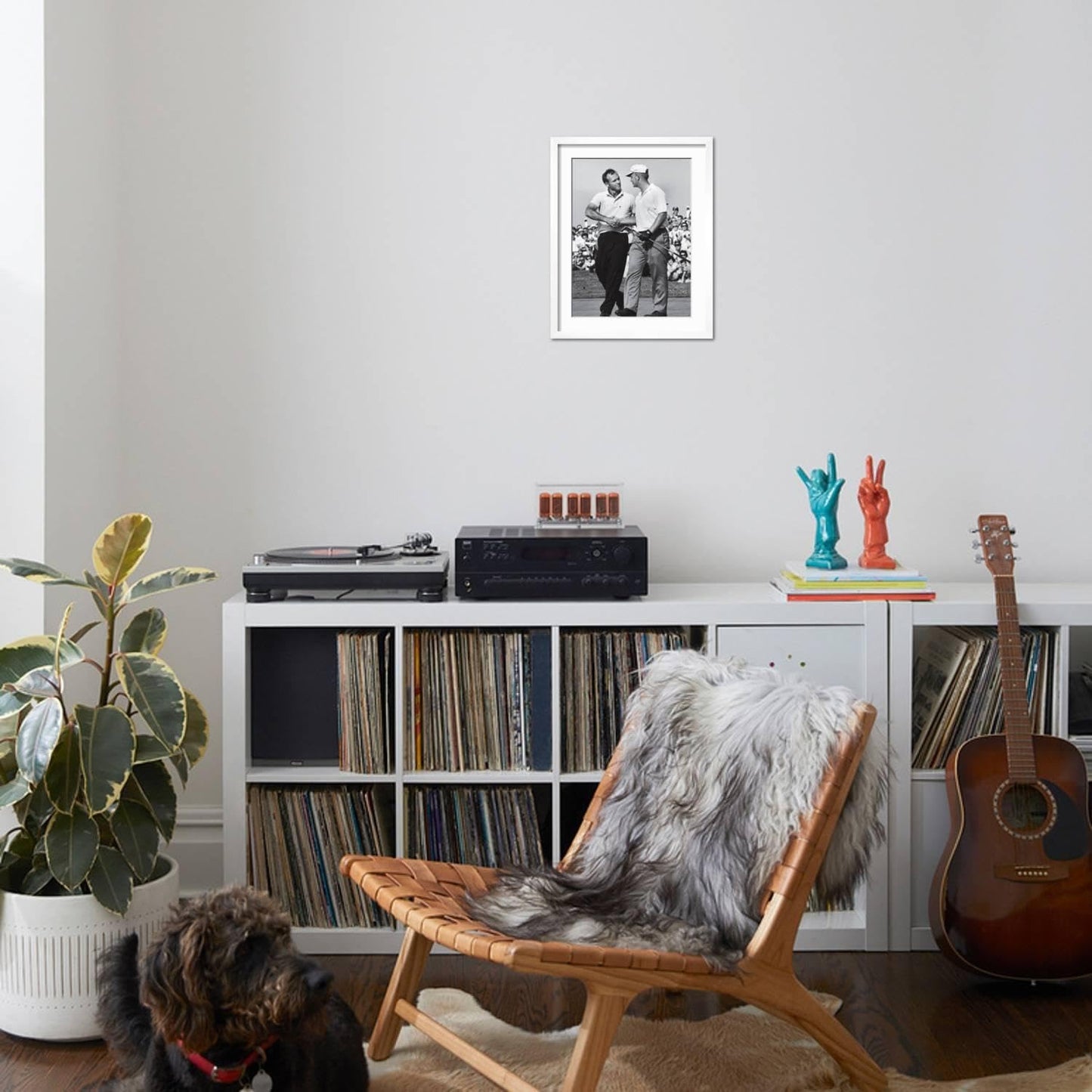 ART.COM Wall Premium Photographic Print Golfer Jack Nicklaus and Arnold Palmer During National Open Tournament on White Frame by John Dominis, 17" x 21"