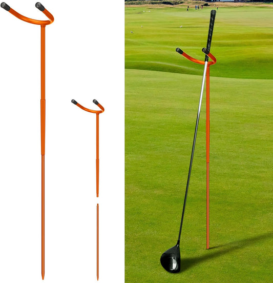 U Shaped Golf Club Holder Detachable Golf Club Stand Made of Stainless Steel Keeps Your Clubs Clean, Dry and Visible, Soft Rubber Covered Metal Golf Club Stand Easy to Carry