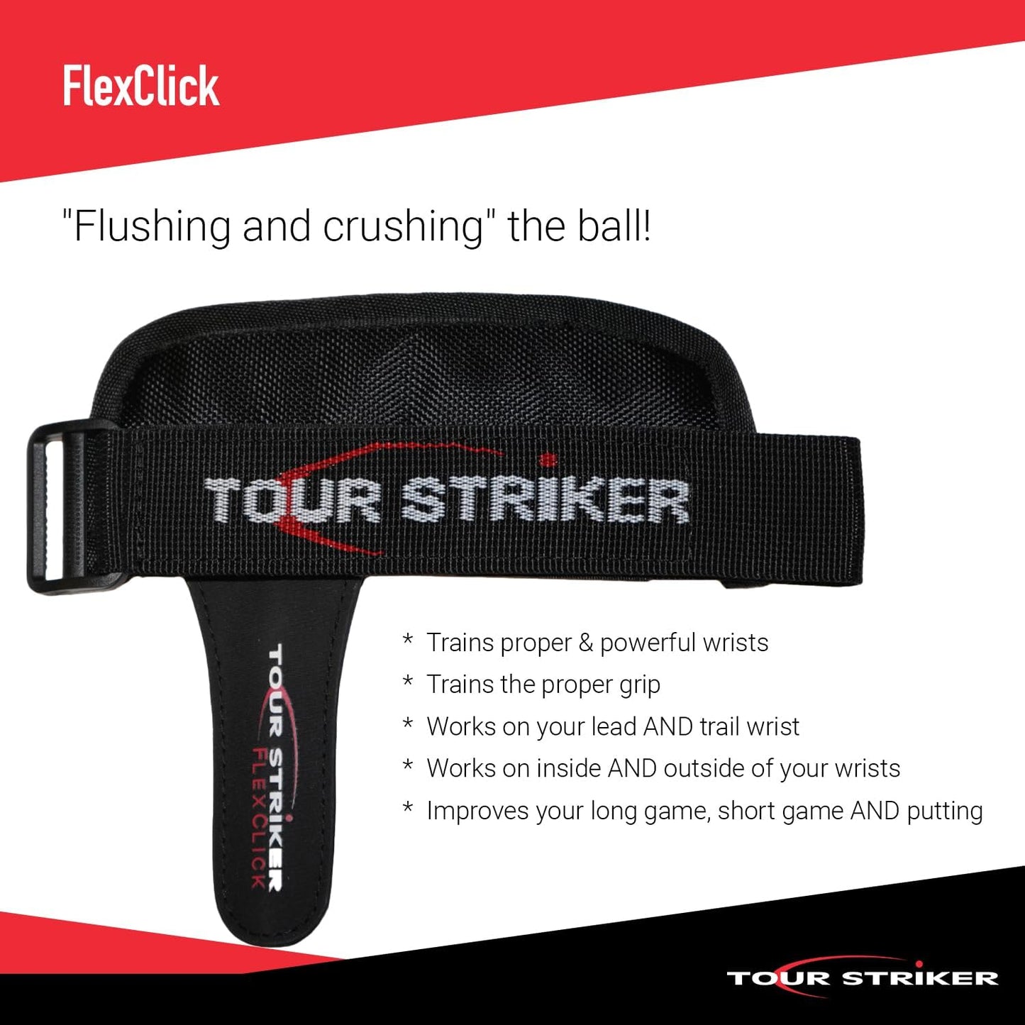 Tour Striker FlexClick - Golf Wrist & Grip Swing Trainer - Essential Training Aid Equipment Tool for Men & Women - Perfect for Left & Right-Handed Golfers