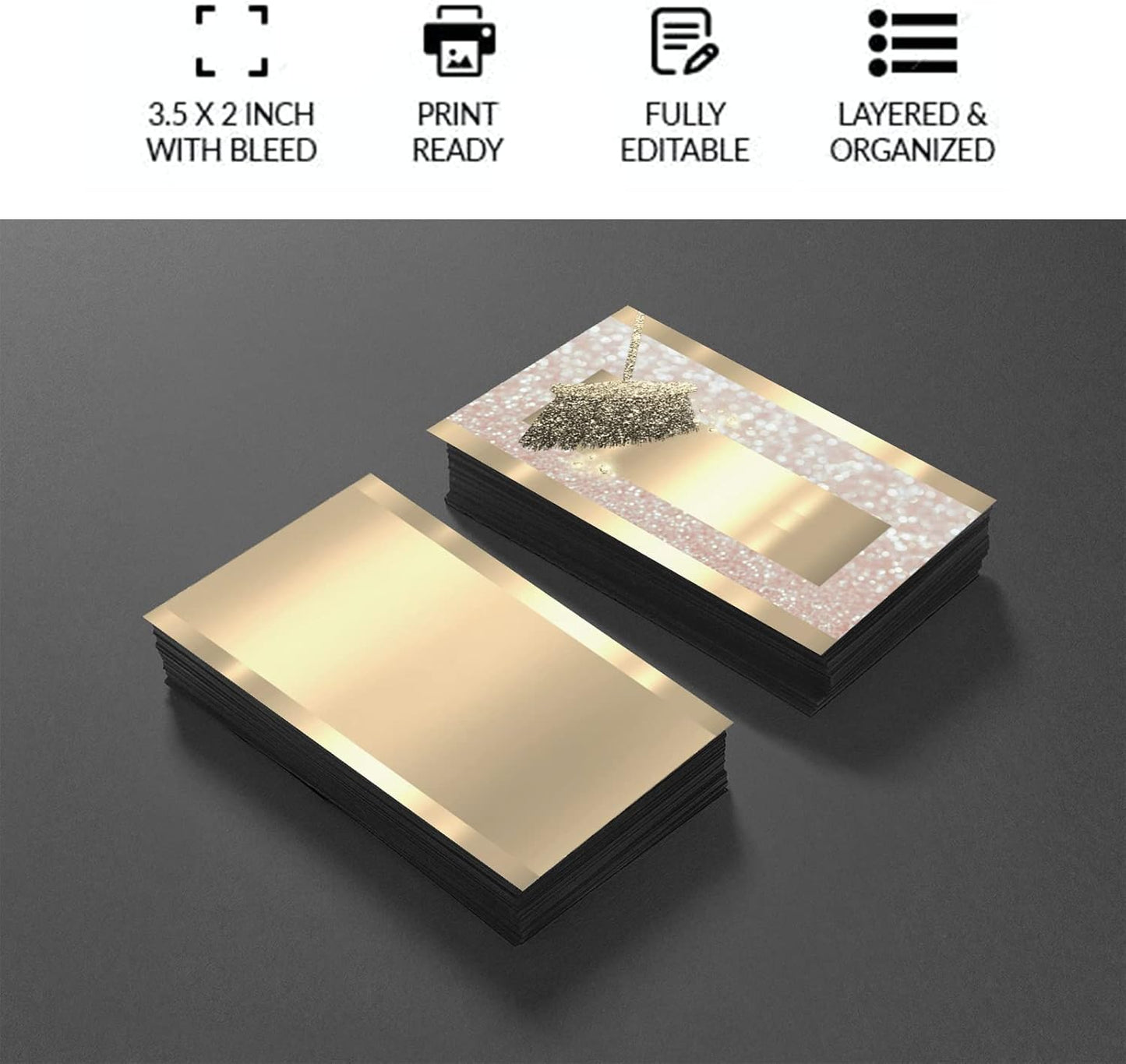 xrlsg Custom Business Cards 100PCS Double-sided Printing Business Cards Customize with Your Logo Personalized 3.5"x 2" Cards for Business - Clean Service