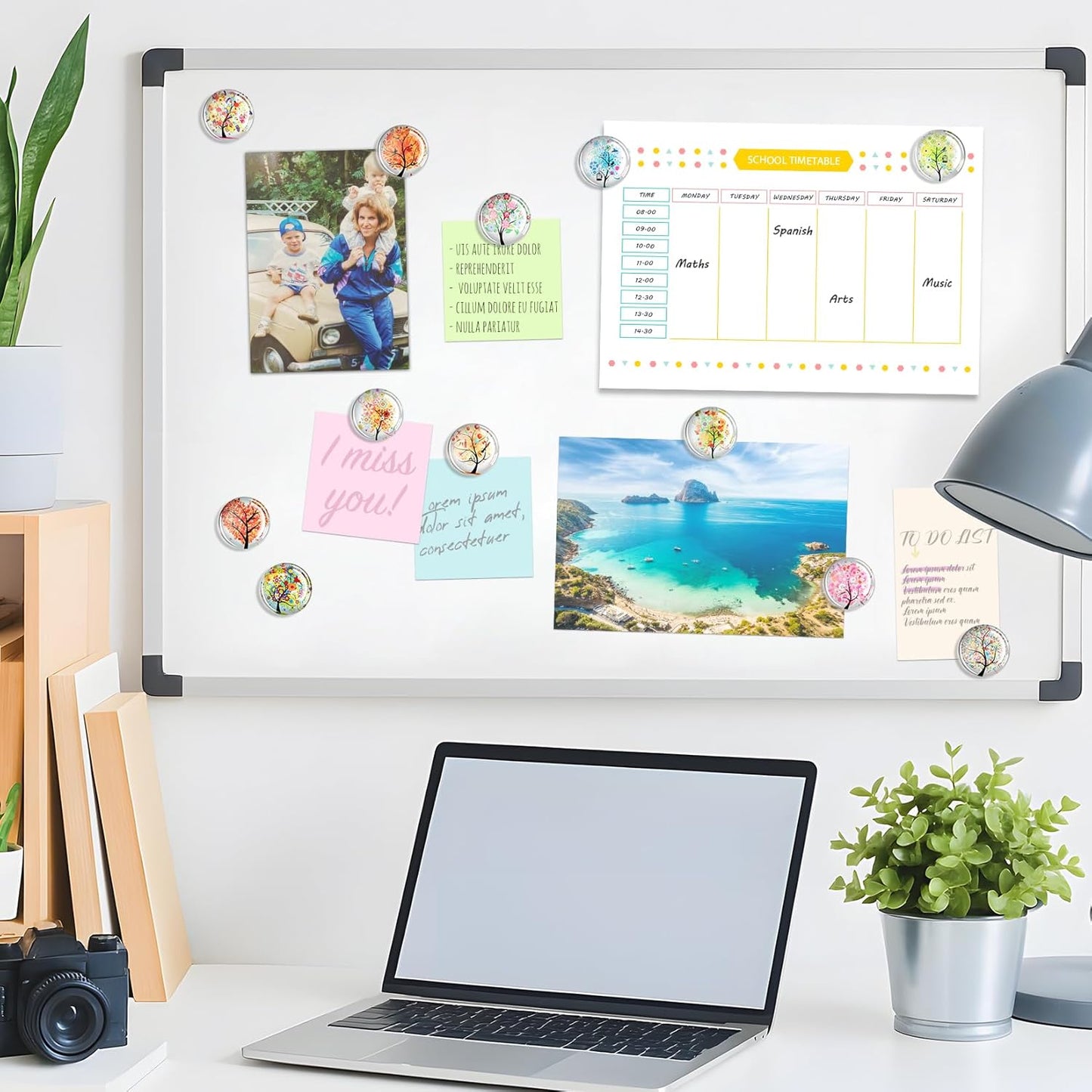 FINDMAG 12 Pcs Fridge Magnets, Decorative Refrigerator Magnets, Glass Magnet Refrigerator Fun, Strong Cute Magnet for Fridge, Locker, Whiteboard, Home, Kitchen, Office, Classroom, Adult